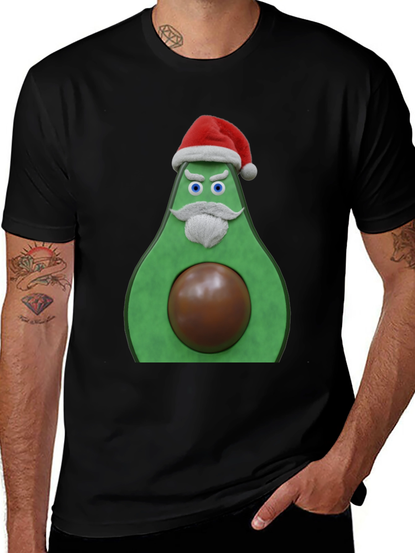 Funny Santa Avocado Christmas T-Shirt