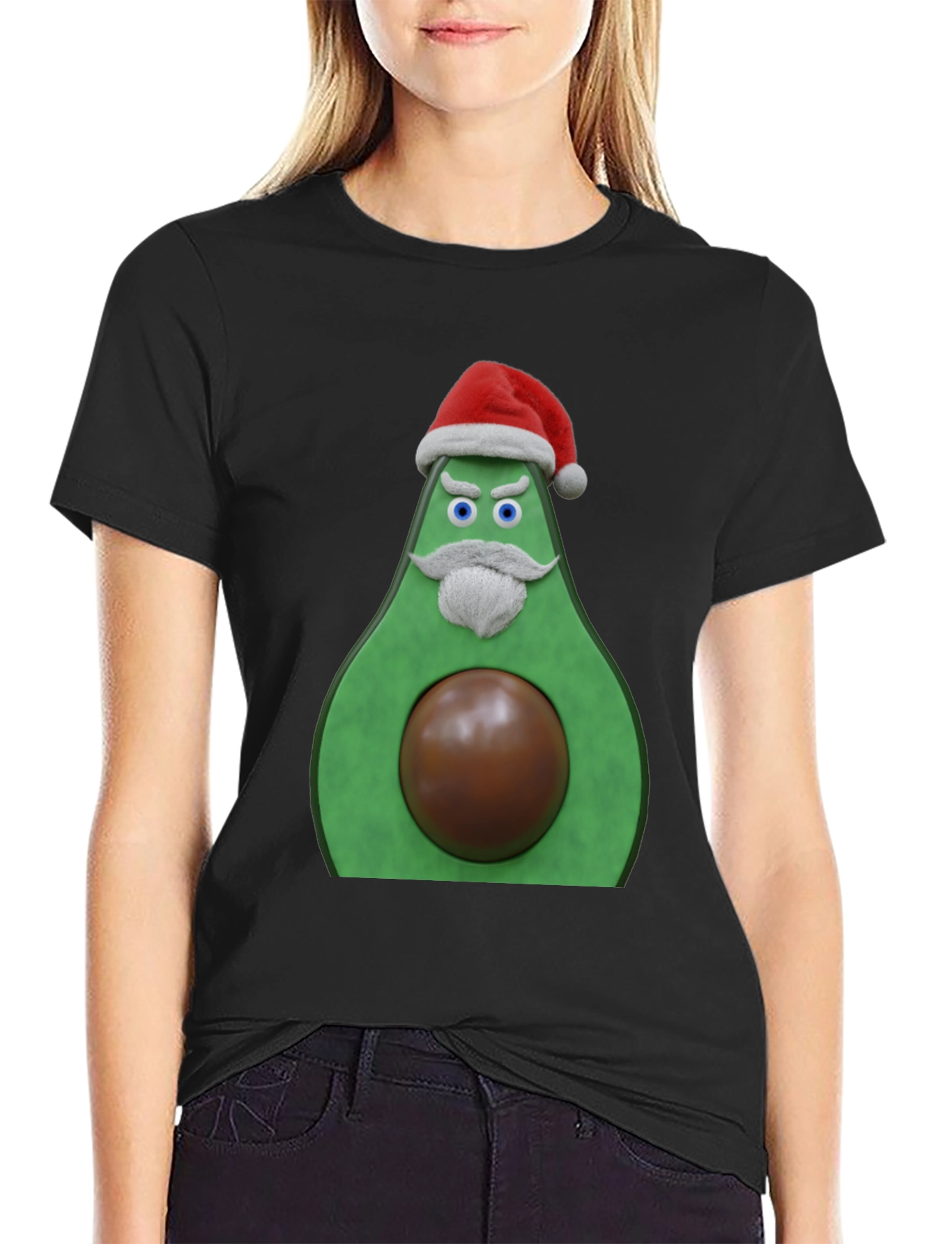 Funny Santa Avocado Christmas T-Shirt