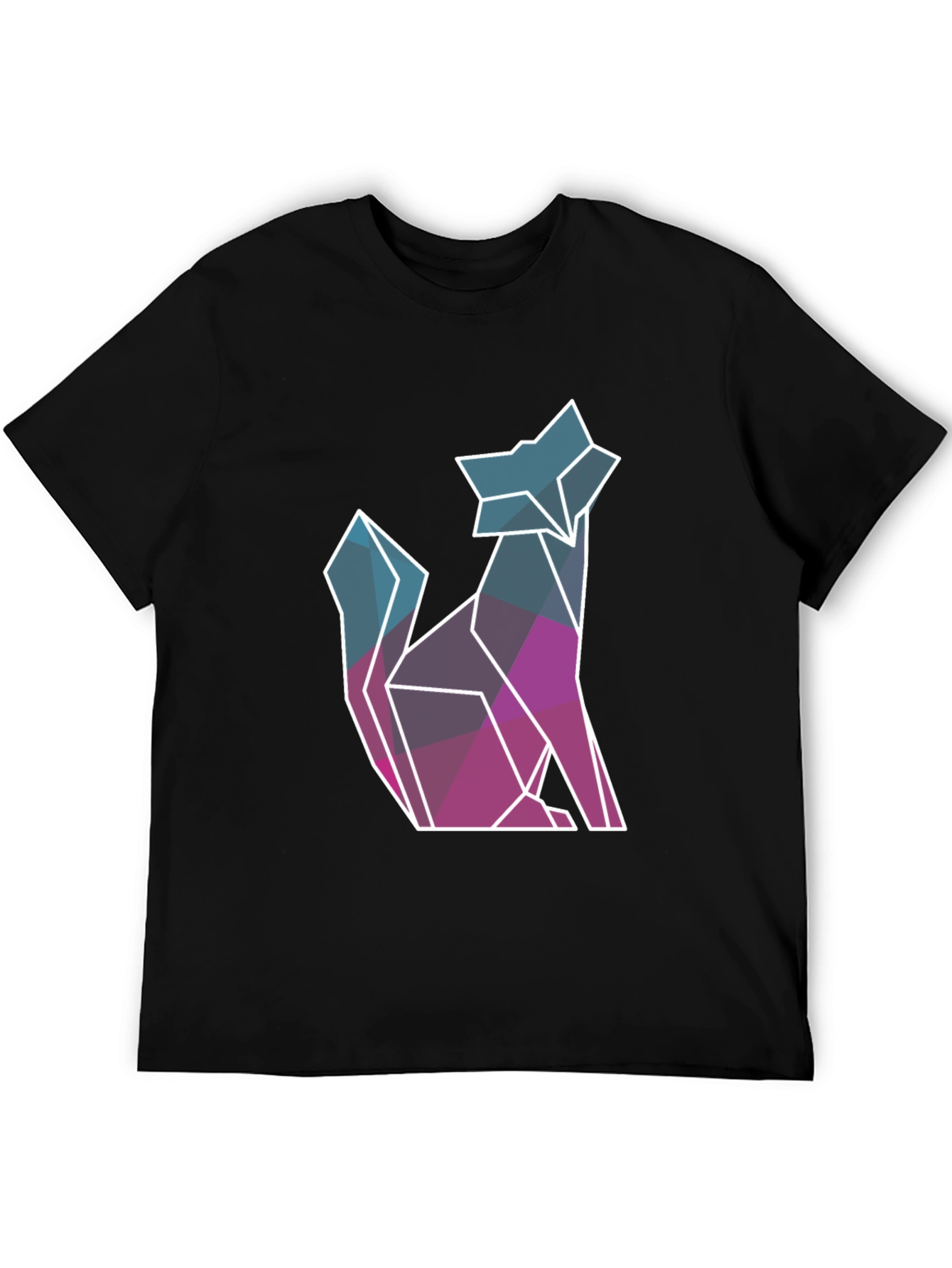 Geometric Wolf Graphic Tee - Modern Style
