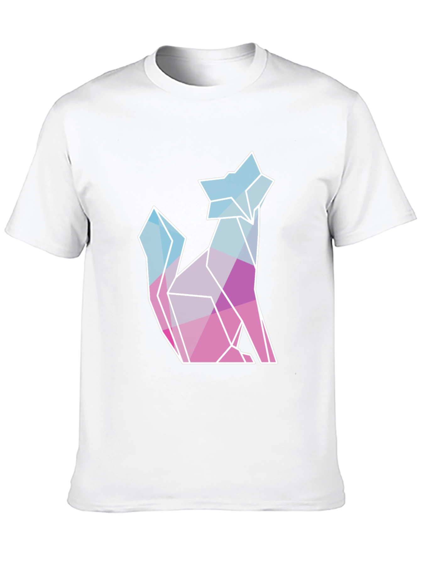 Geometric Wolf Graphic Tee - Modern Style