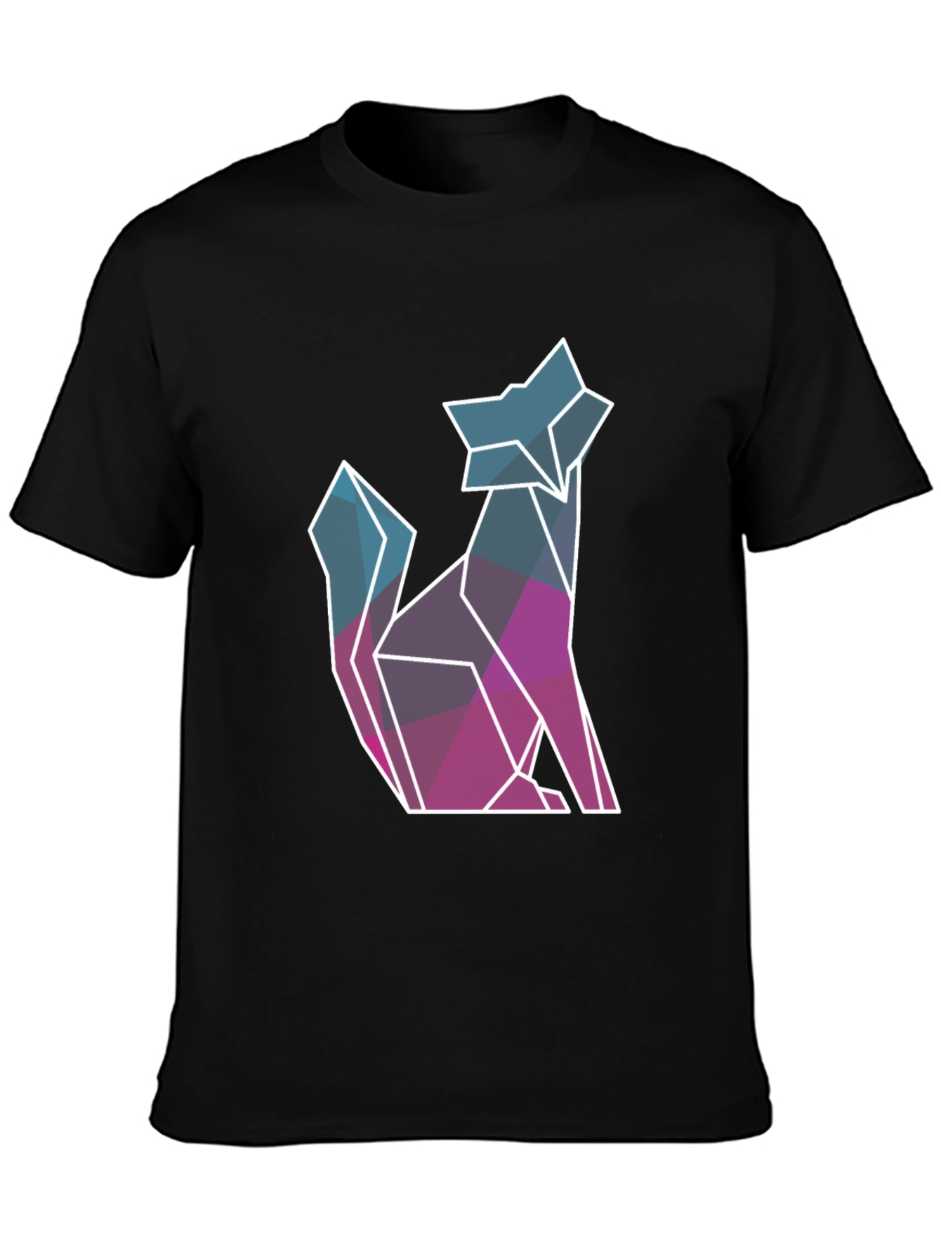 Geometric Wolf Graphic Tee - Modern Style