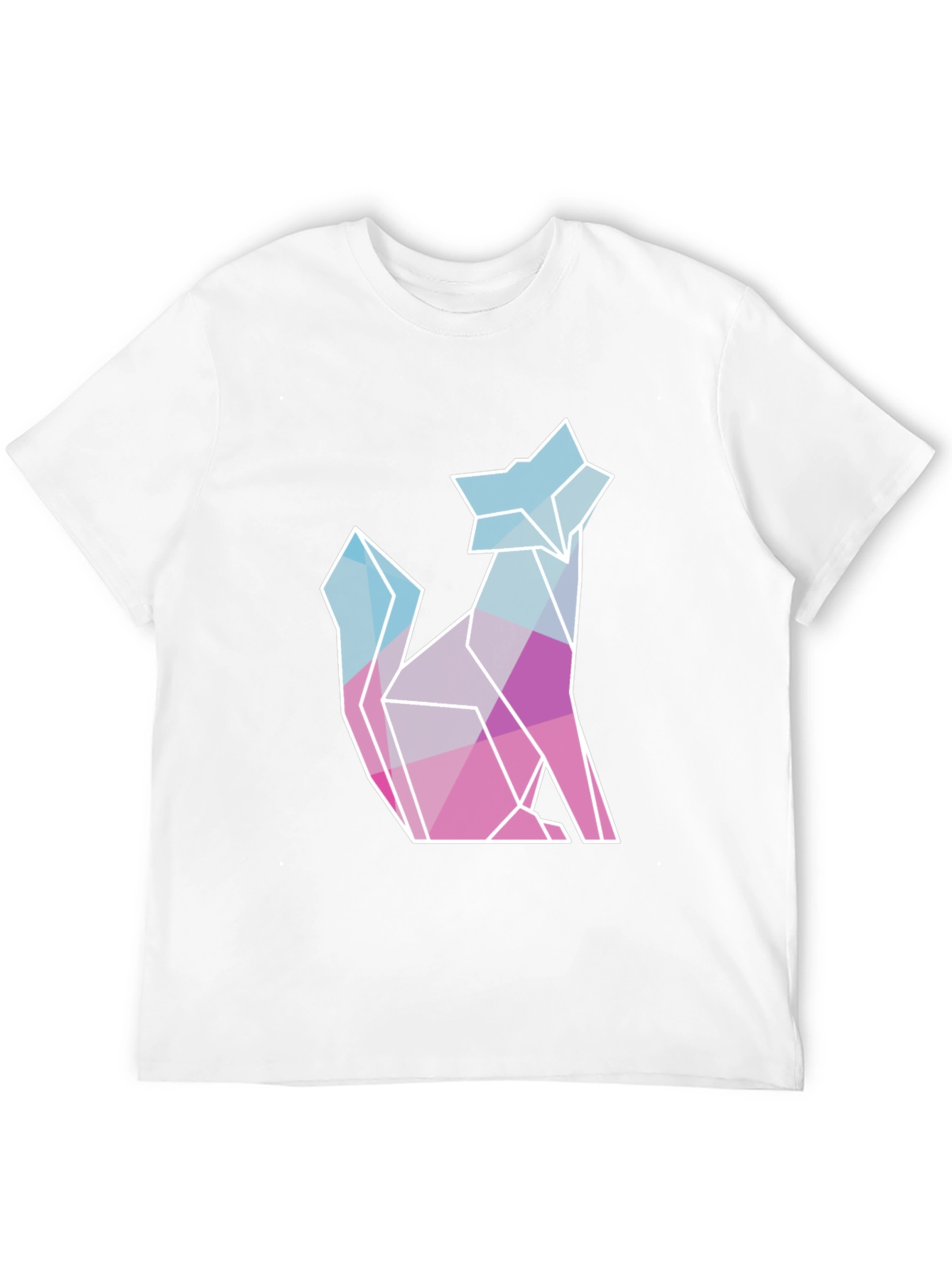 Geometric Wolf Graphic Tee - Modern Style