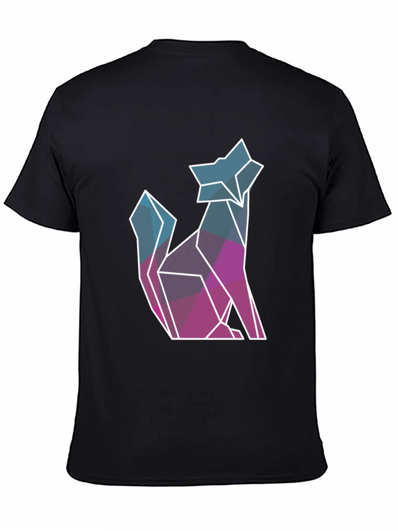 Geometric Wolf Graphic Tee - Modern Style