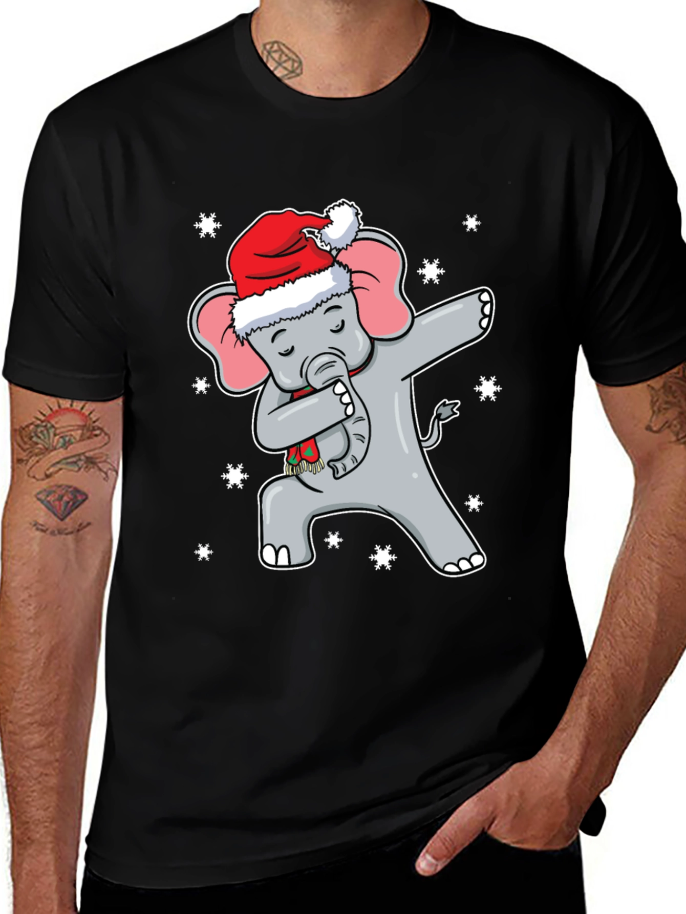 Dabbing Elephant Christmas T-Shirt