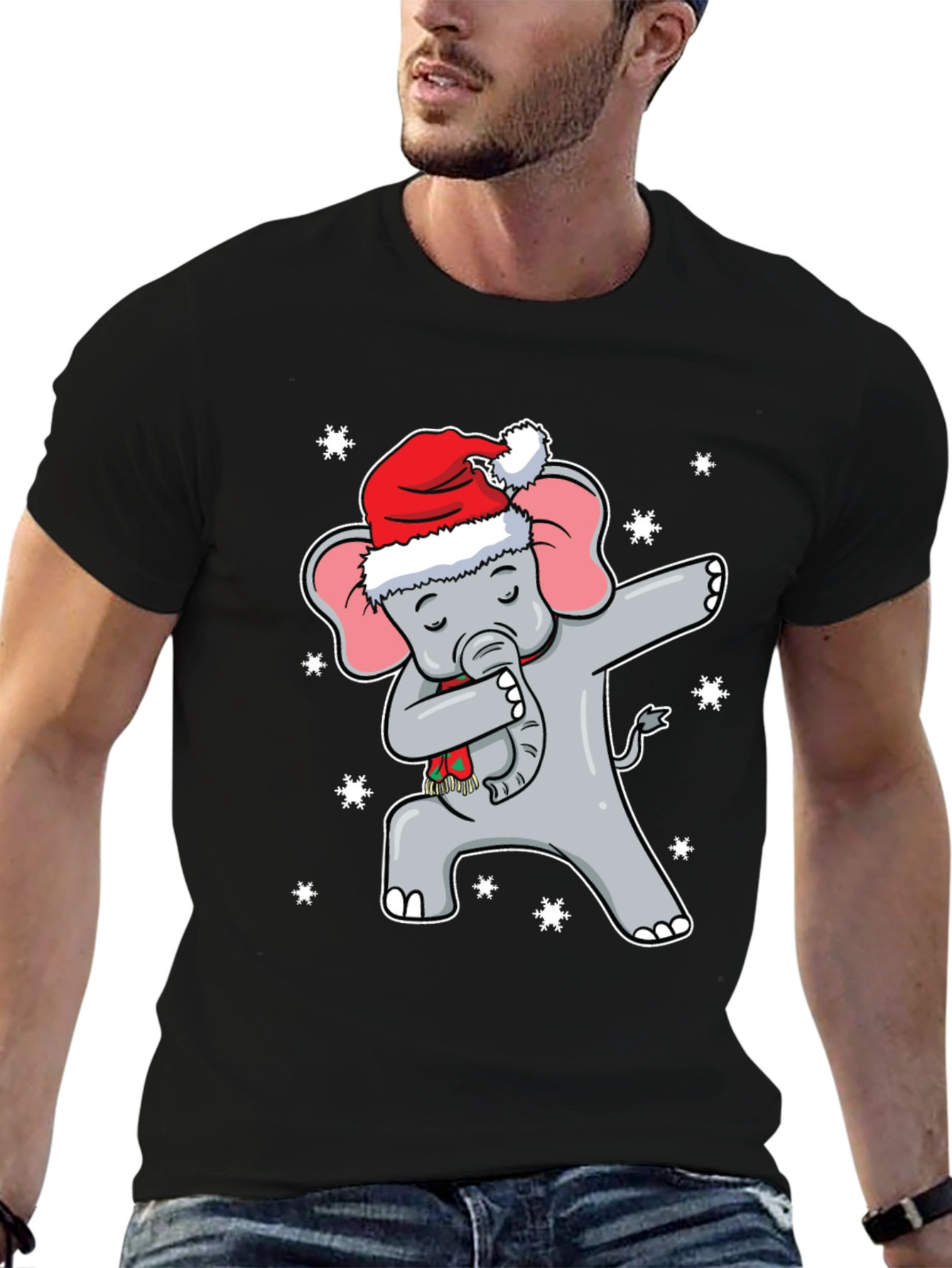 Dabbing Elephant Christmas T-Shirt