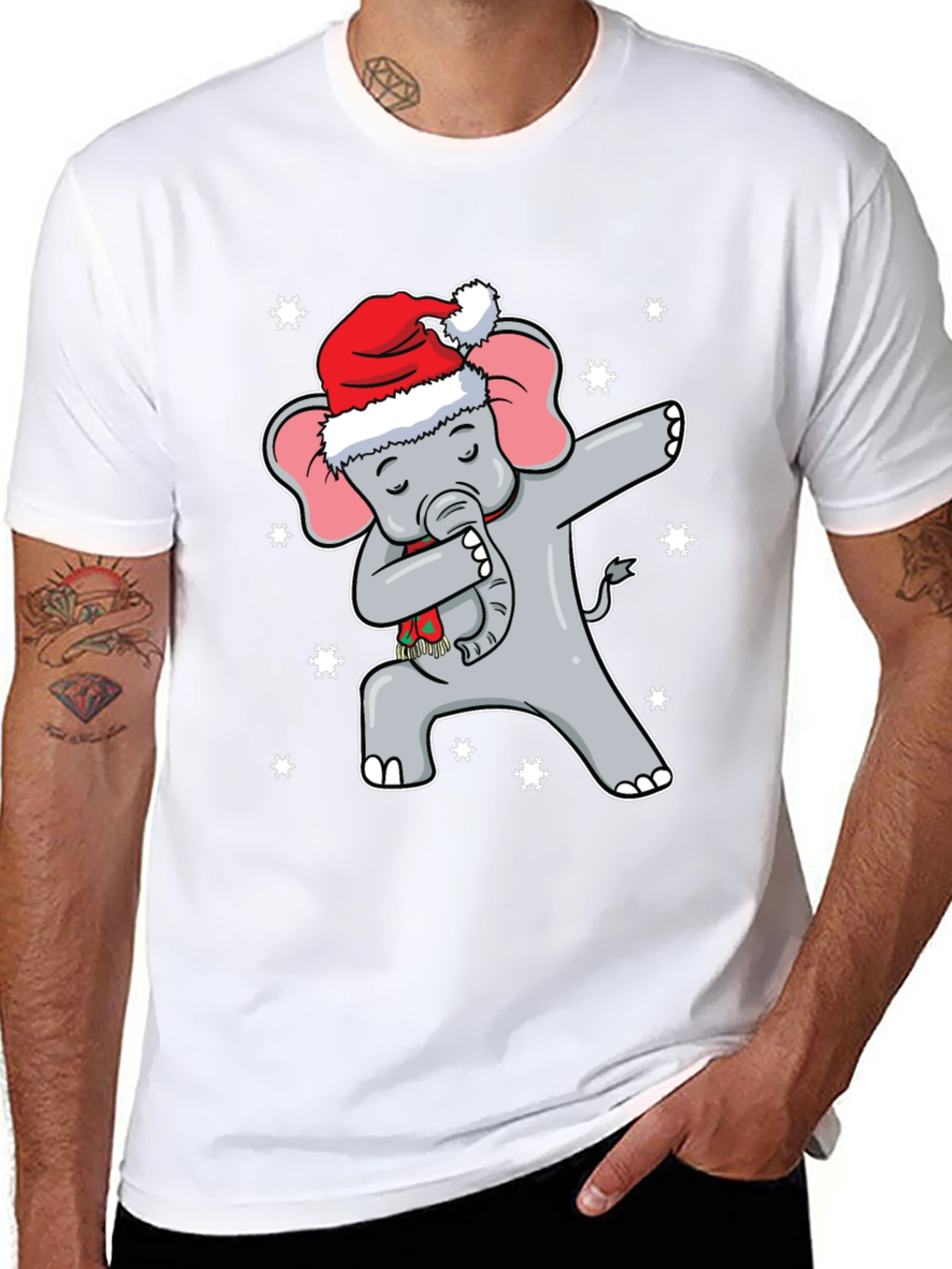 Dabbing Elephant Christmas T-Shirt