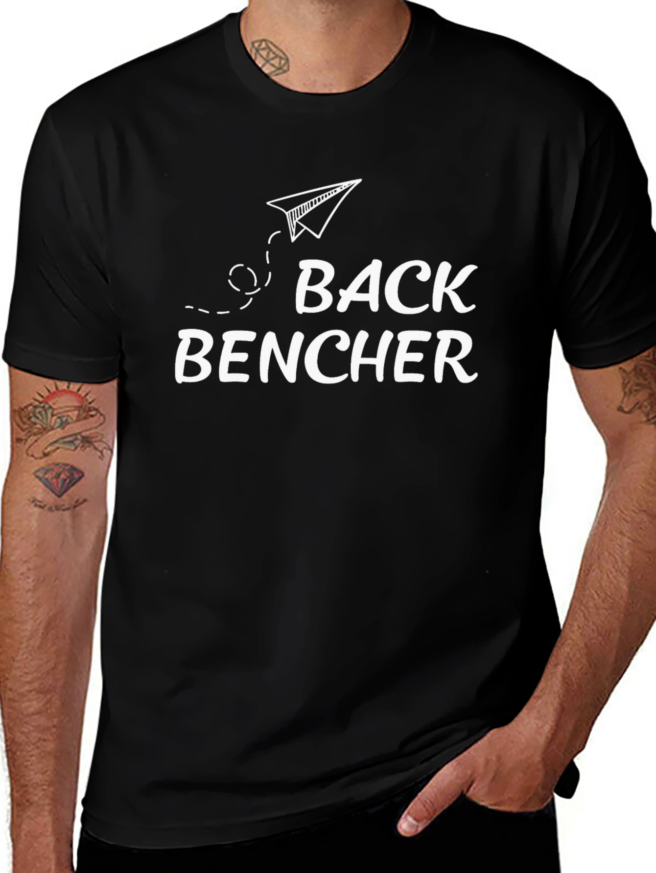Back Bencher Graphic T-Shirt - Black Casual Tee