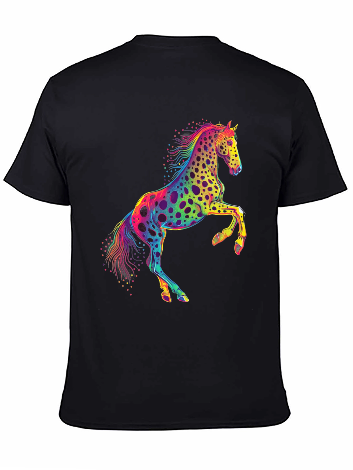 Rainbow Horse Graphic Tee - Mens Black T-Shirt