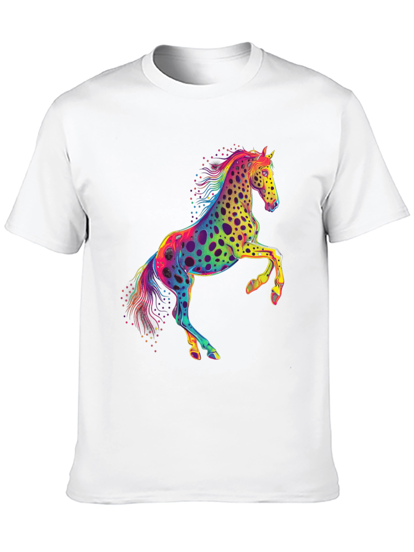 Rainbow Horse Graphic Tee - Mens Black T-Shirt