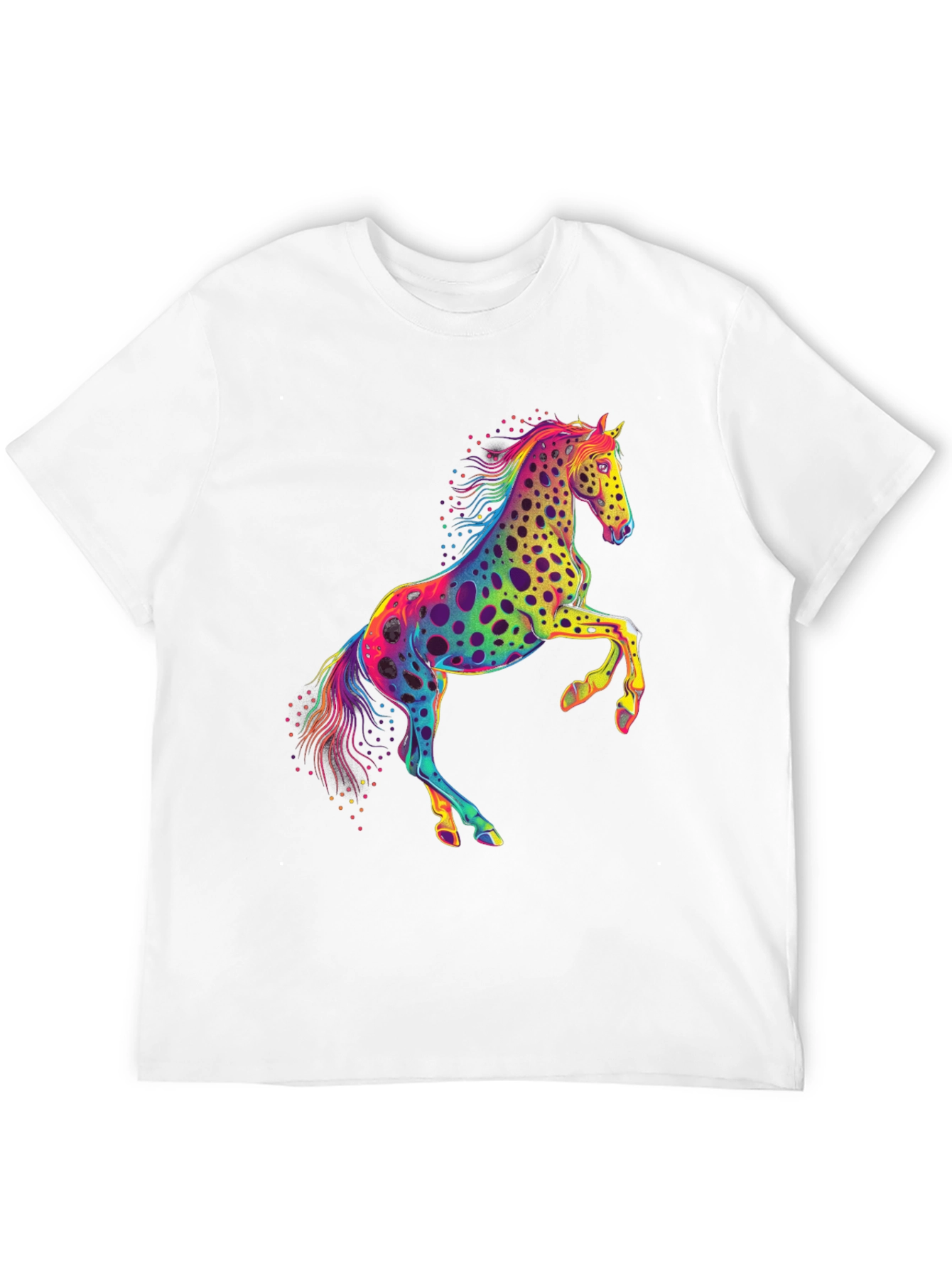Rainbow Horse Graphic Tee - Mens Black T-Shirt