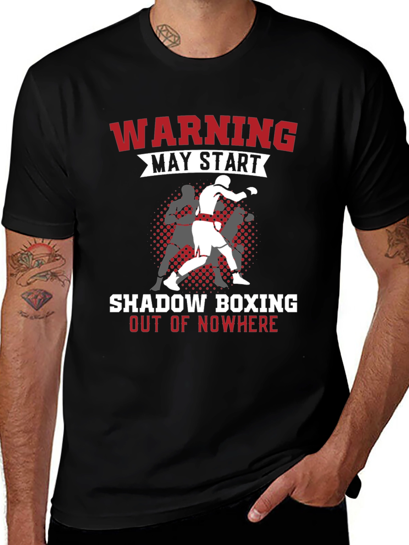 Warning Shadow Boxing T-Shirt - Black