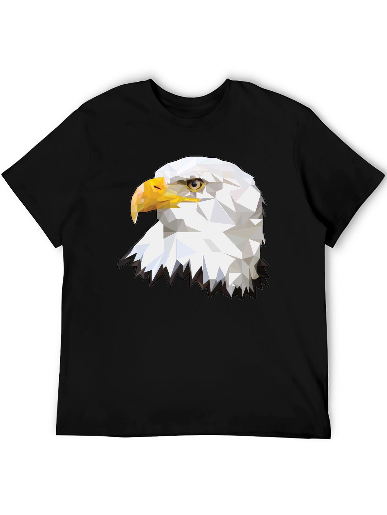 Geometric Eagle Graphic T-Shirt - Black