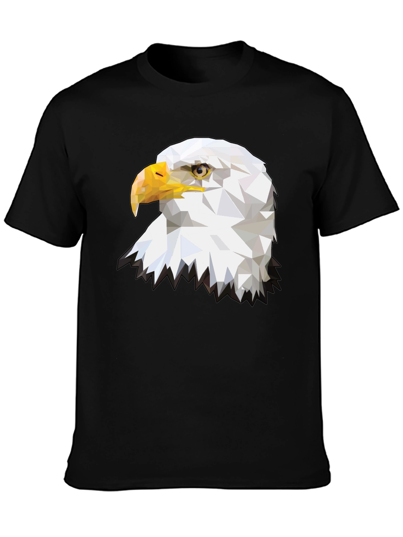 Geometric Eagle Graphic T-Shirt - Black