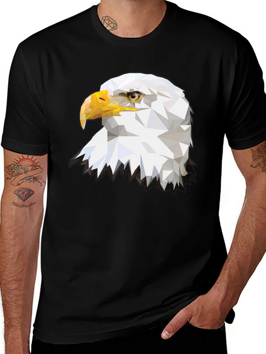 Geometric Eagle Graphic T-Shirt - Black