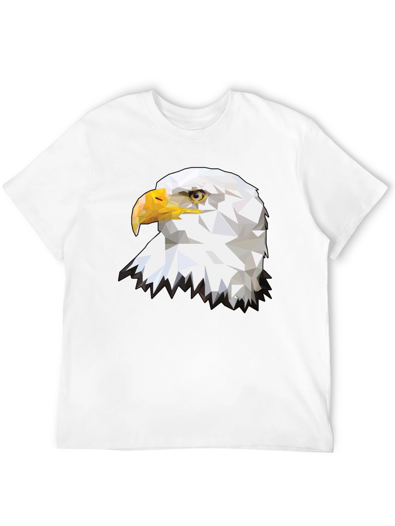 Geometric Eagle Graphic T-Shirt - Black