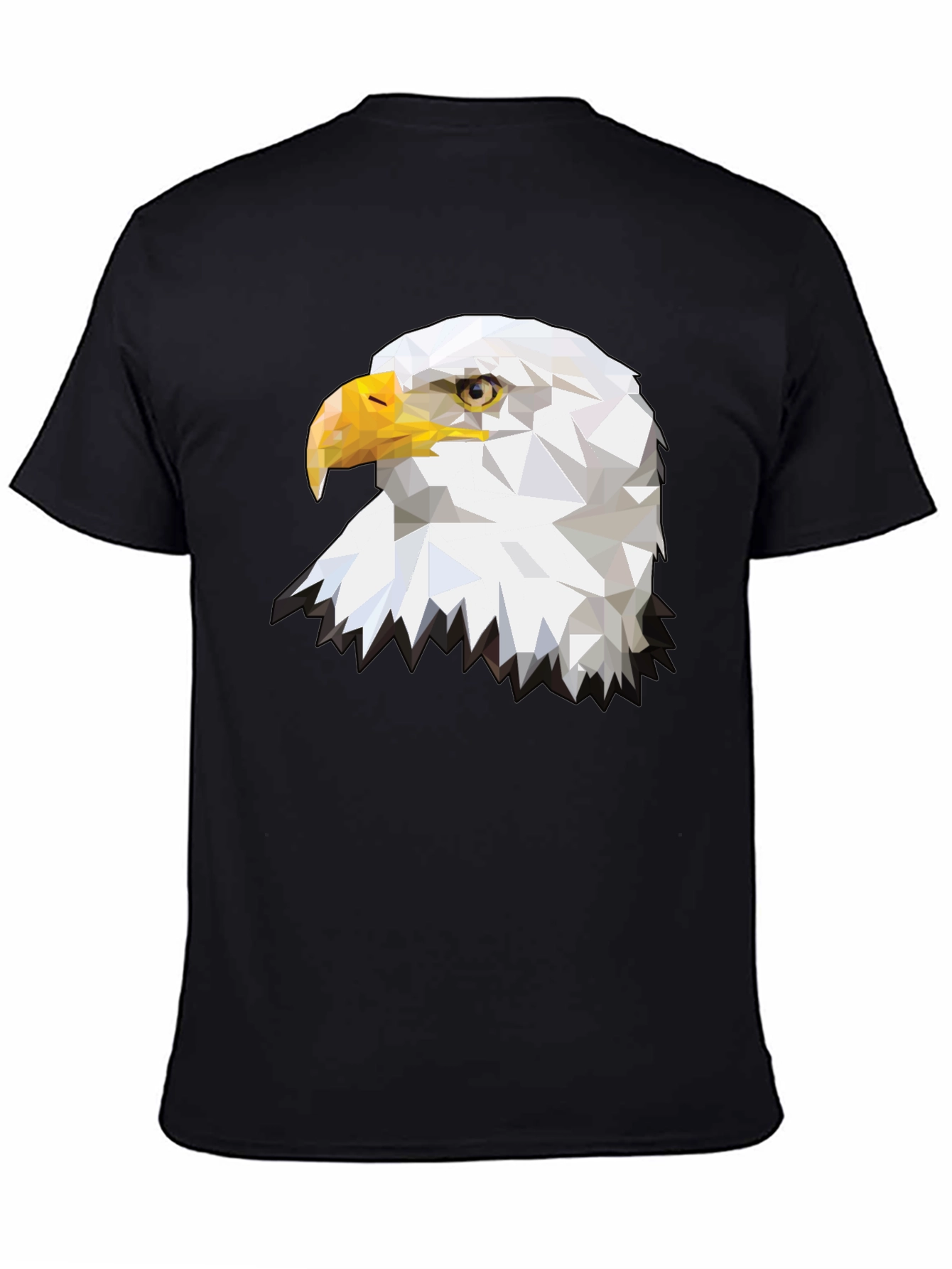 Geometric Eagle Graphic T-Shirt - Black
