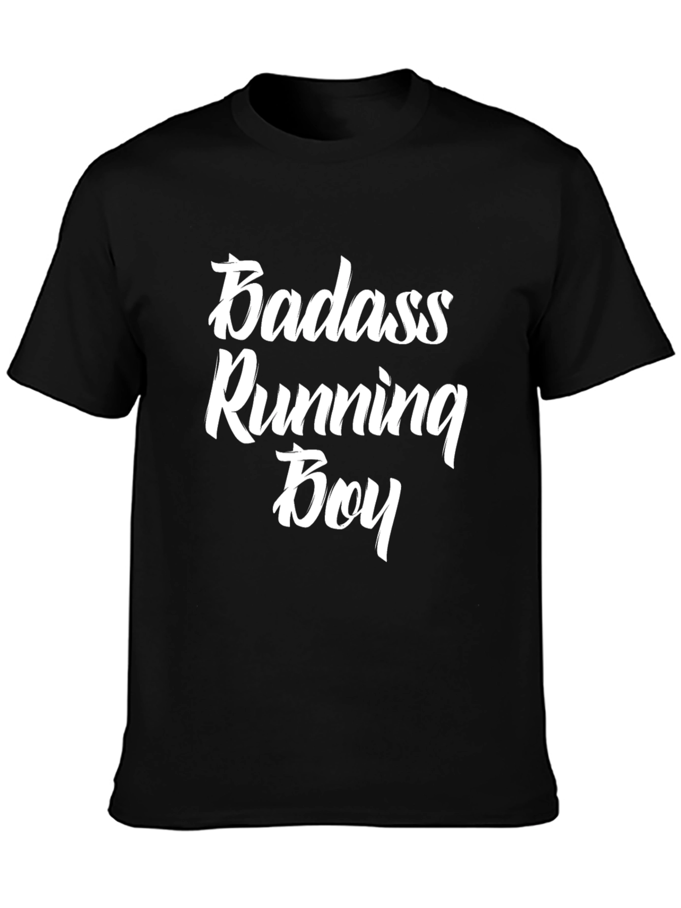 Badass Running Boy Black T-Shirt
