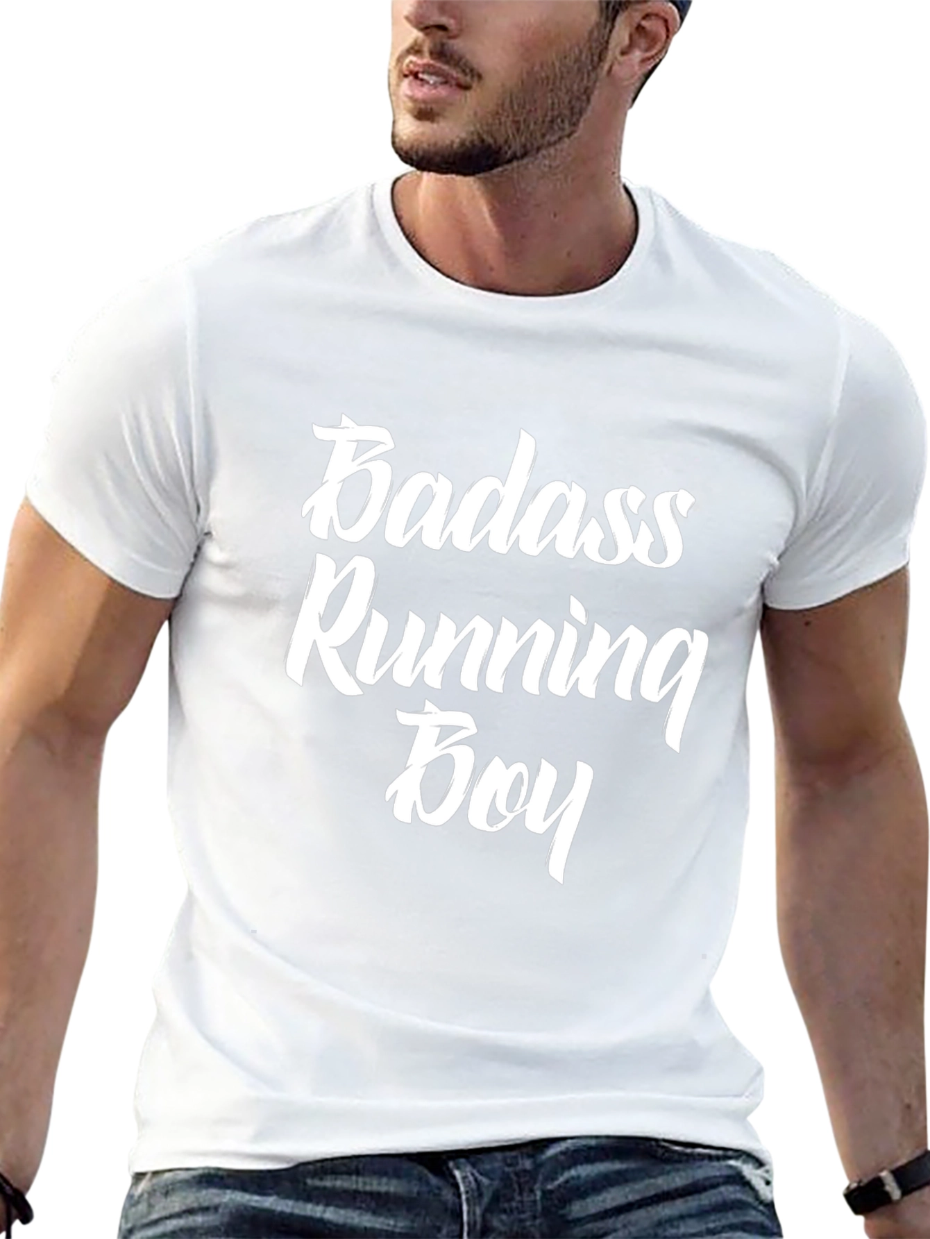 Badass Running Boy Black T-Shirt