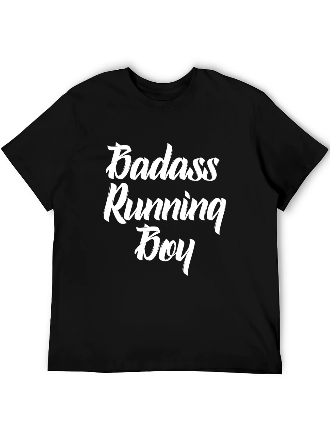 Badass Running Boy Black T-Shirt