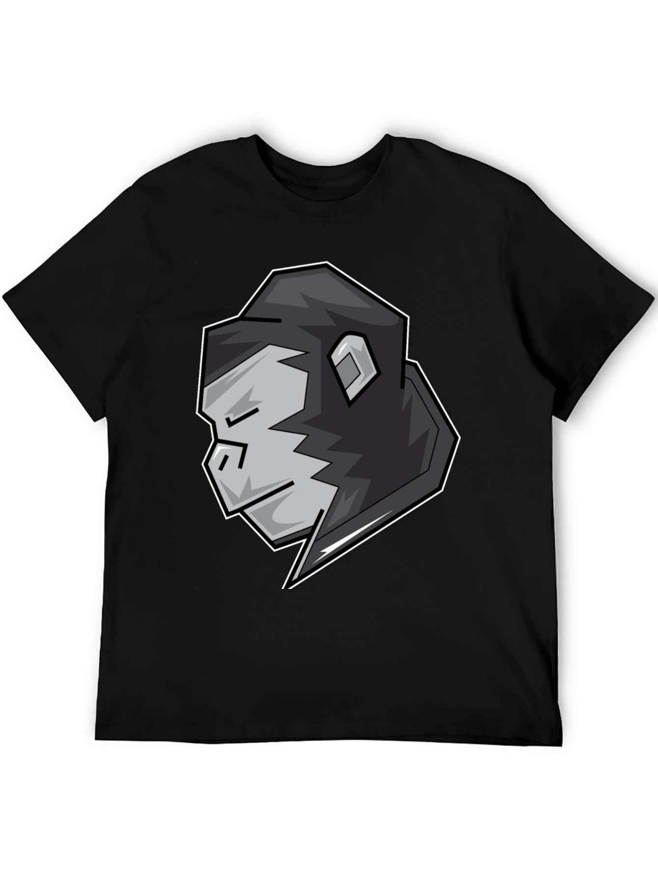 Cool Gorilla Head Graphic Black T-Shirt