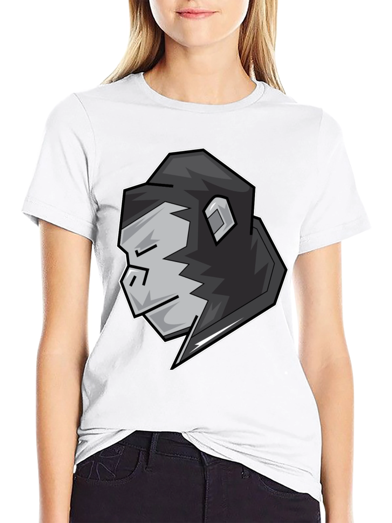Cool Gorilla Head Graphic Black T-Shirt