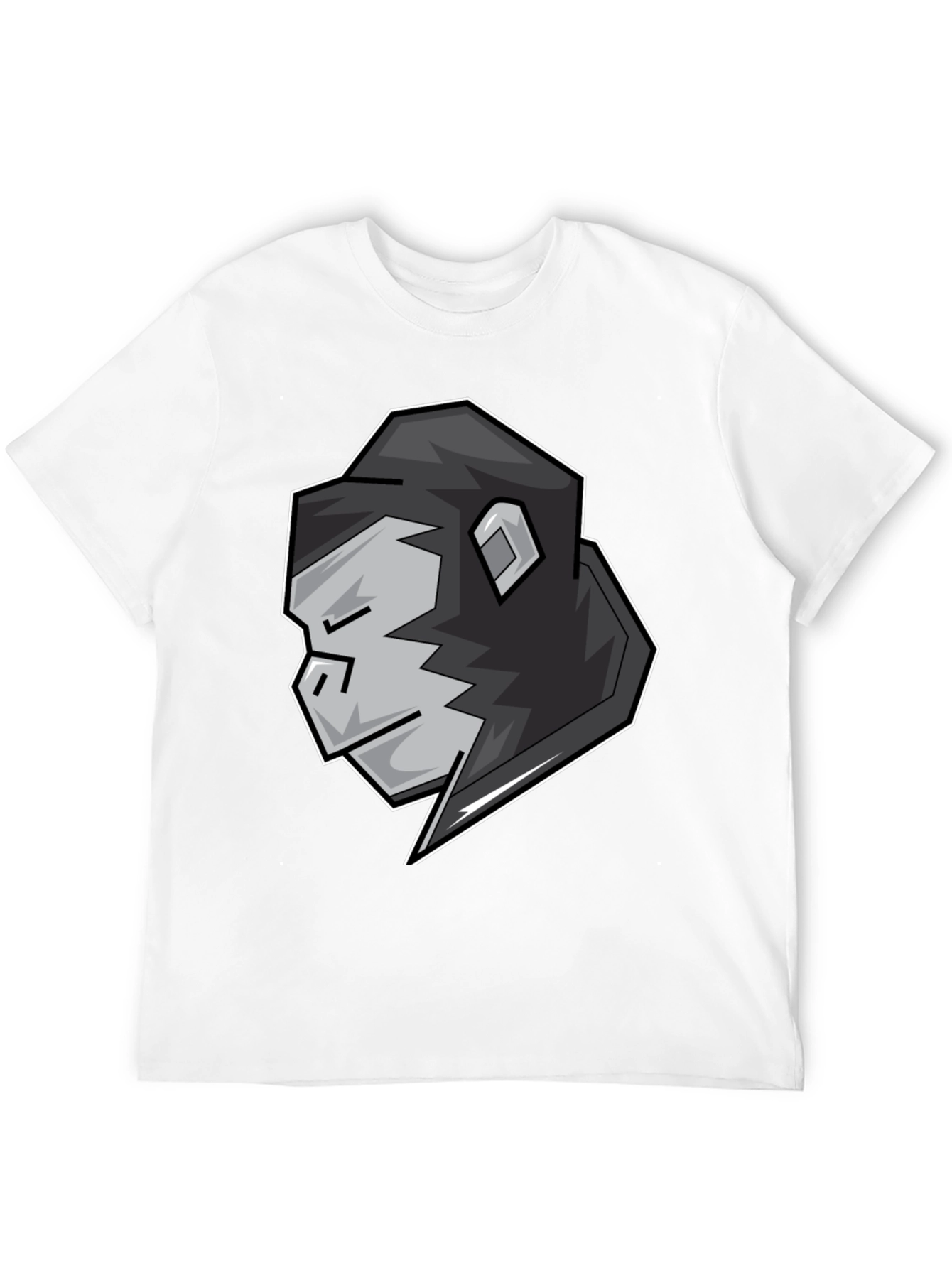 Cool Gorilla Head Graphic Black T-Shirt