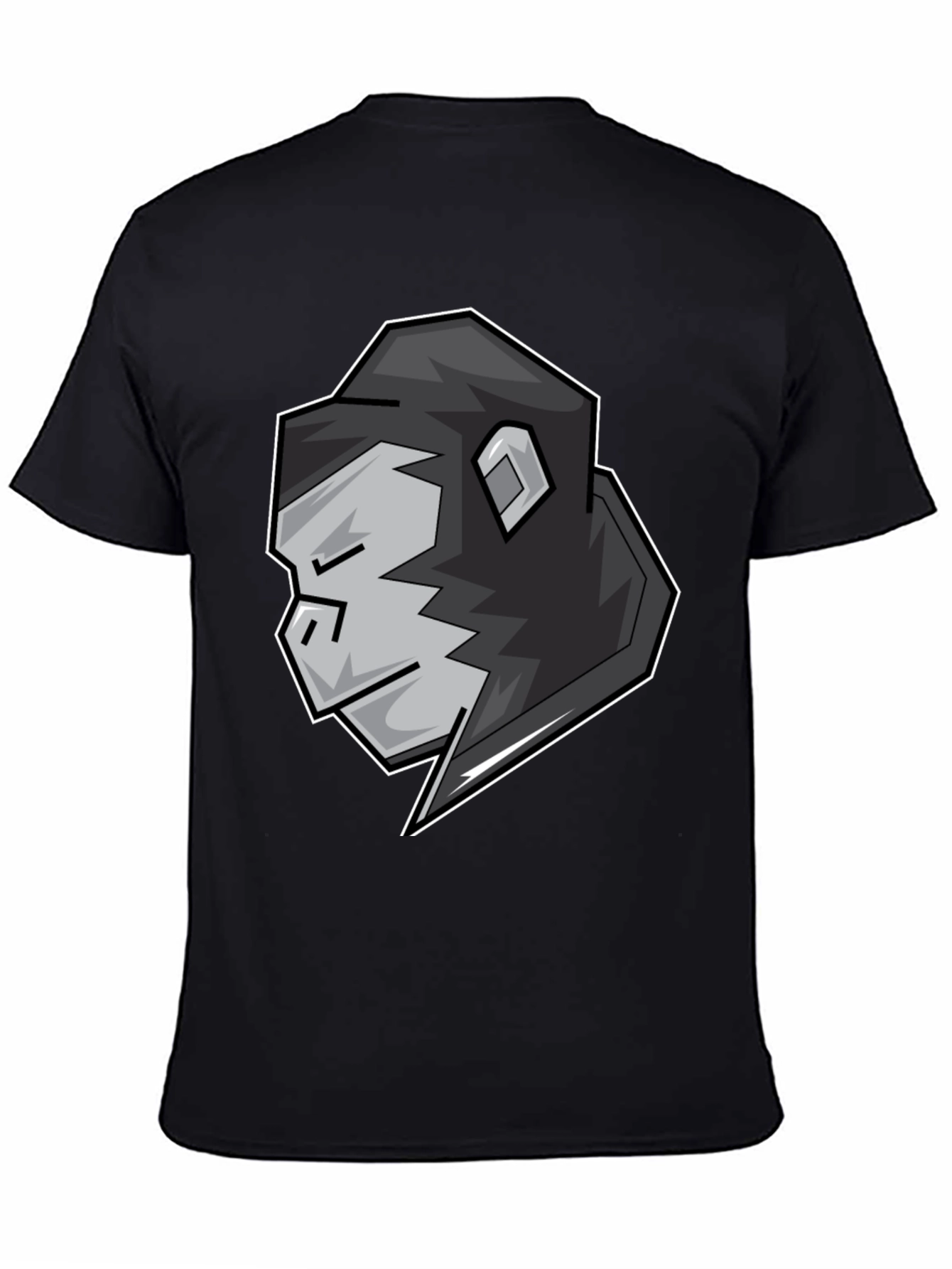 Cool Gorilla Head Graphic Black T-Shirt