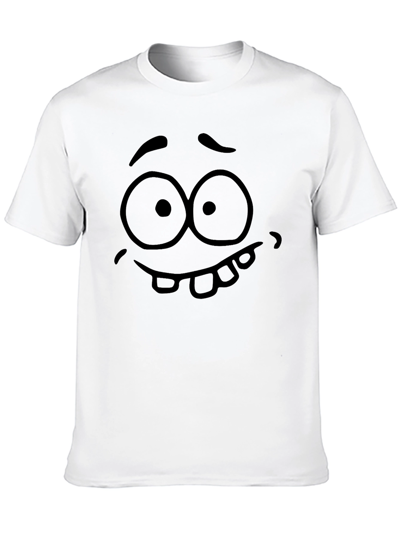 Funny Face Graphic Tee - Black Cotton T-Shirt