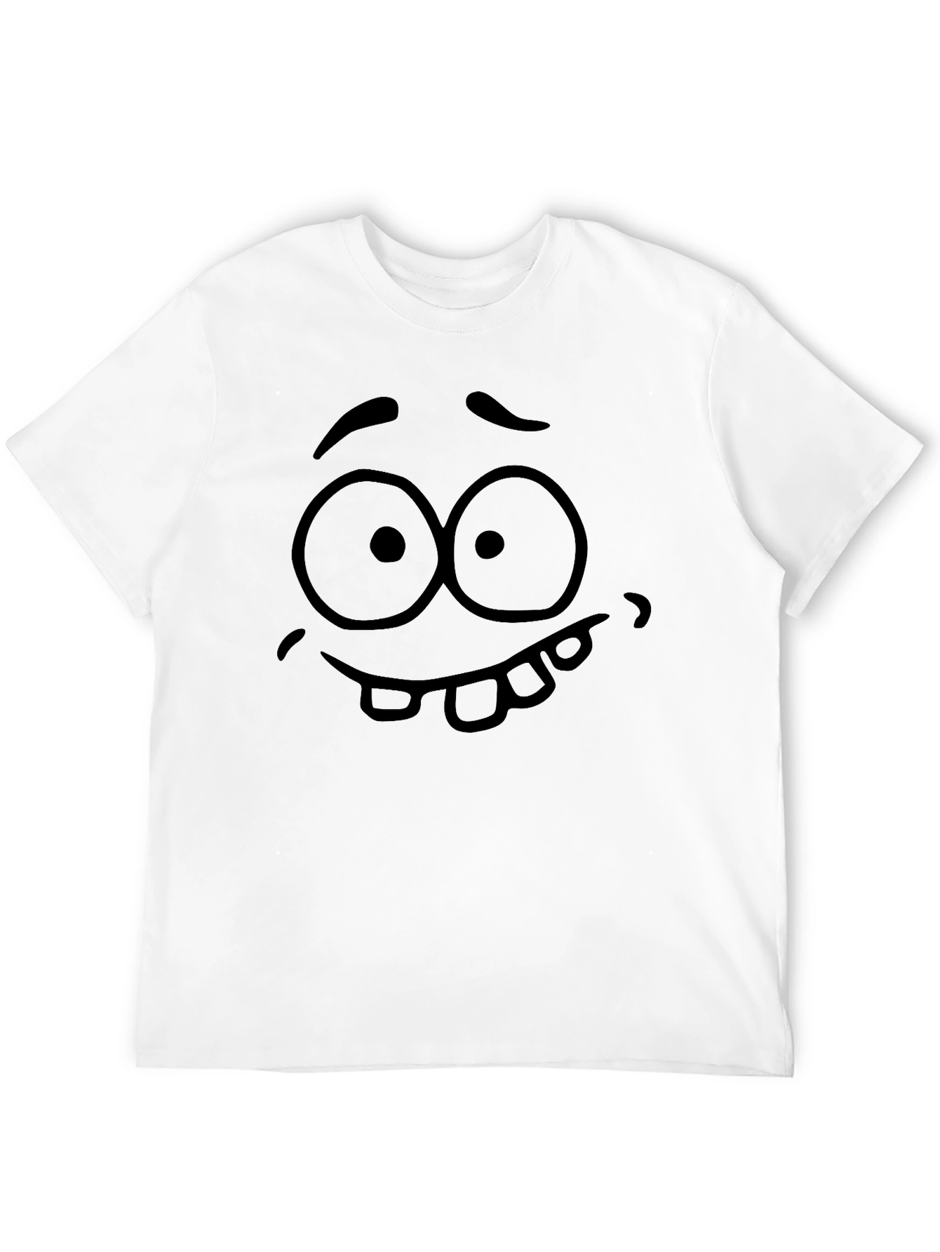 Funny Face Graphic Tee - Black Cotton T-Shirt