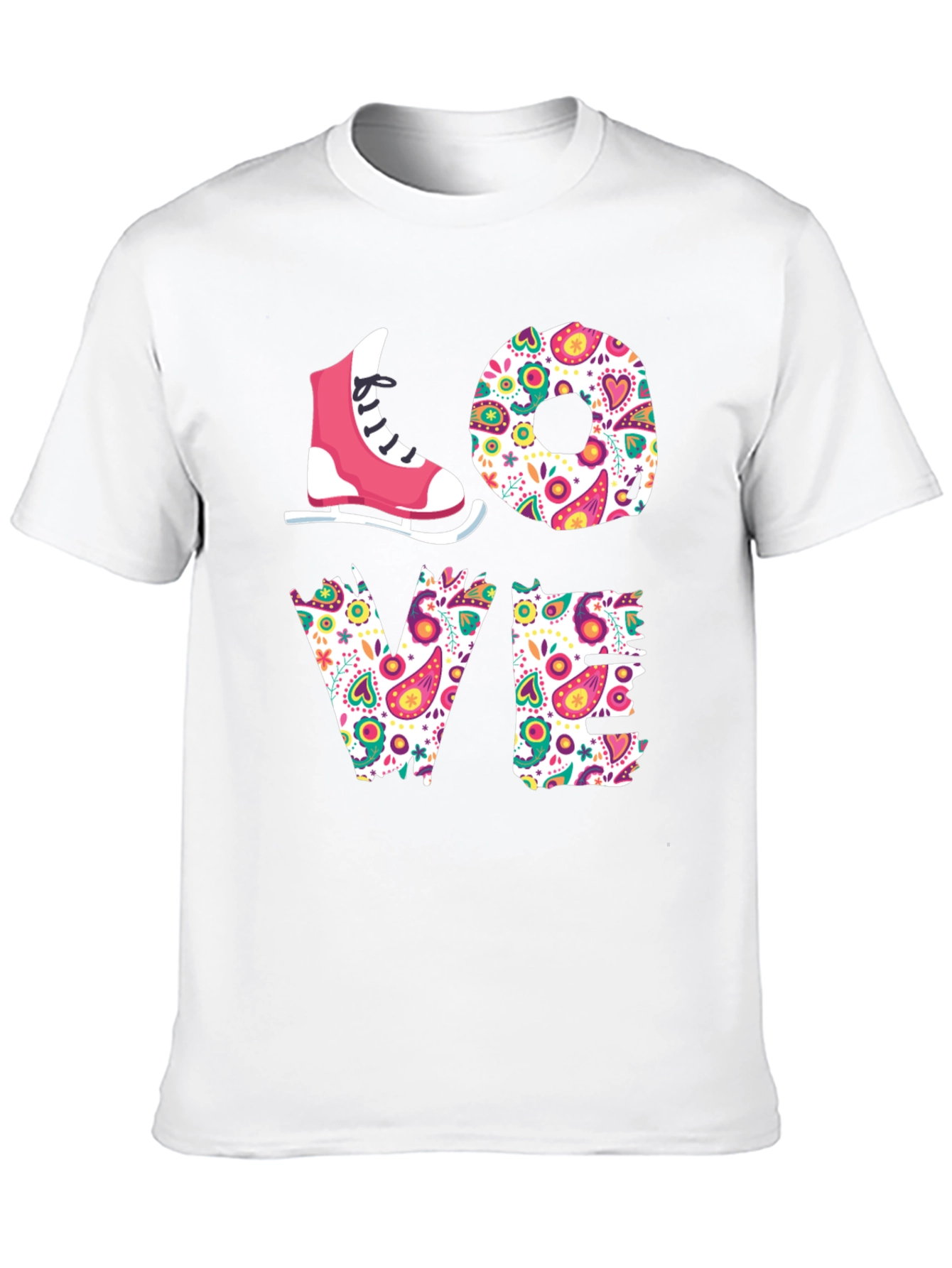 LOVE Ice Skating T-Shirt - Floral Design