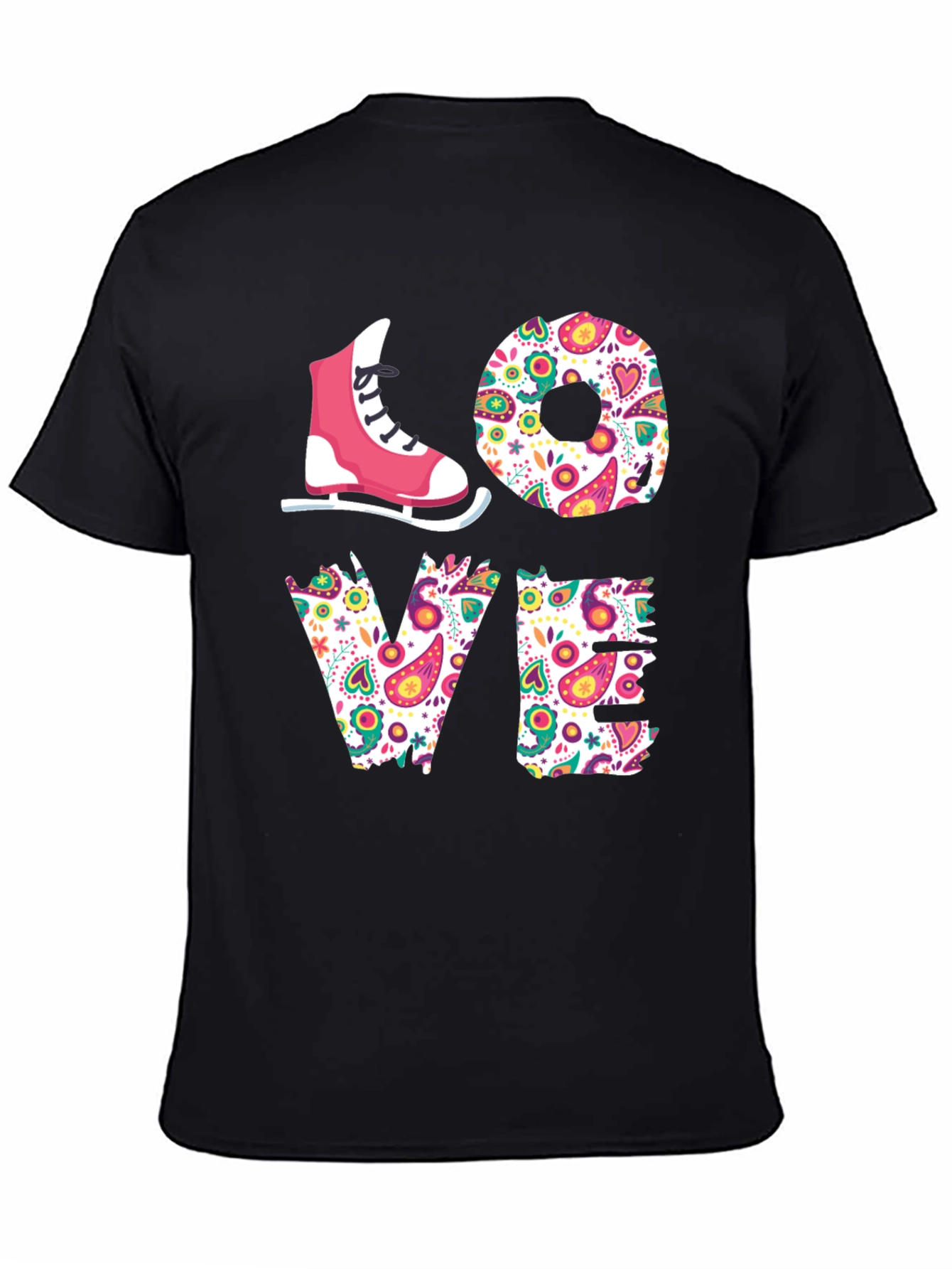 LOVE Ice Skating T-Shirt - Floral Design