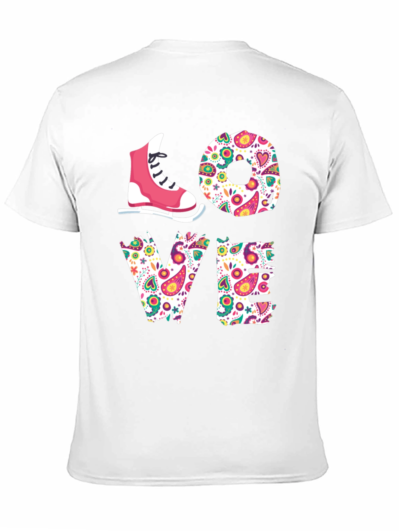 LOVE Ice Skating T-Shirt - Floral Design