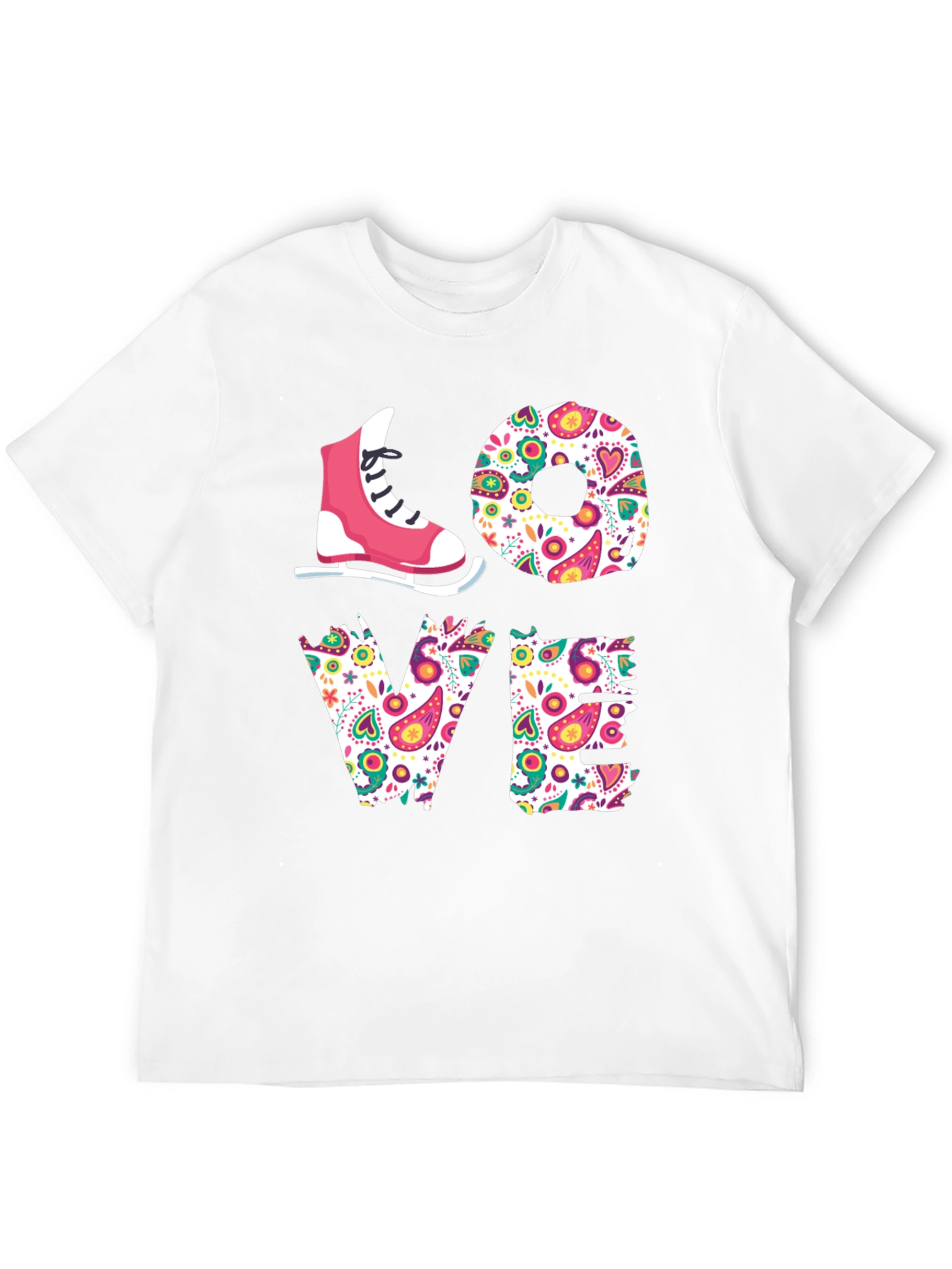 LOVE Ice Skating T-Shirt - Floral Design