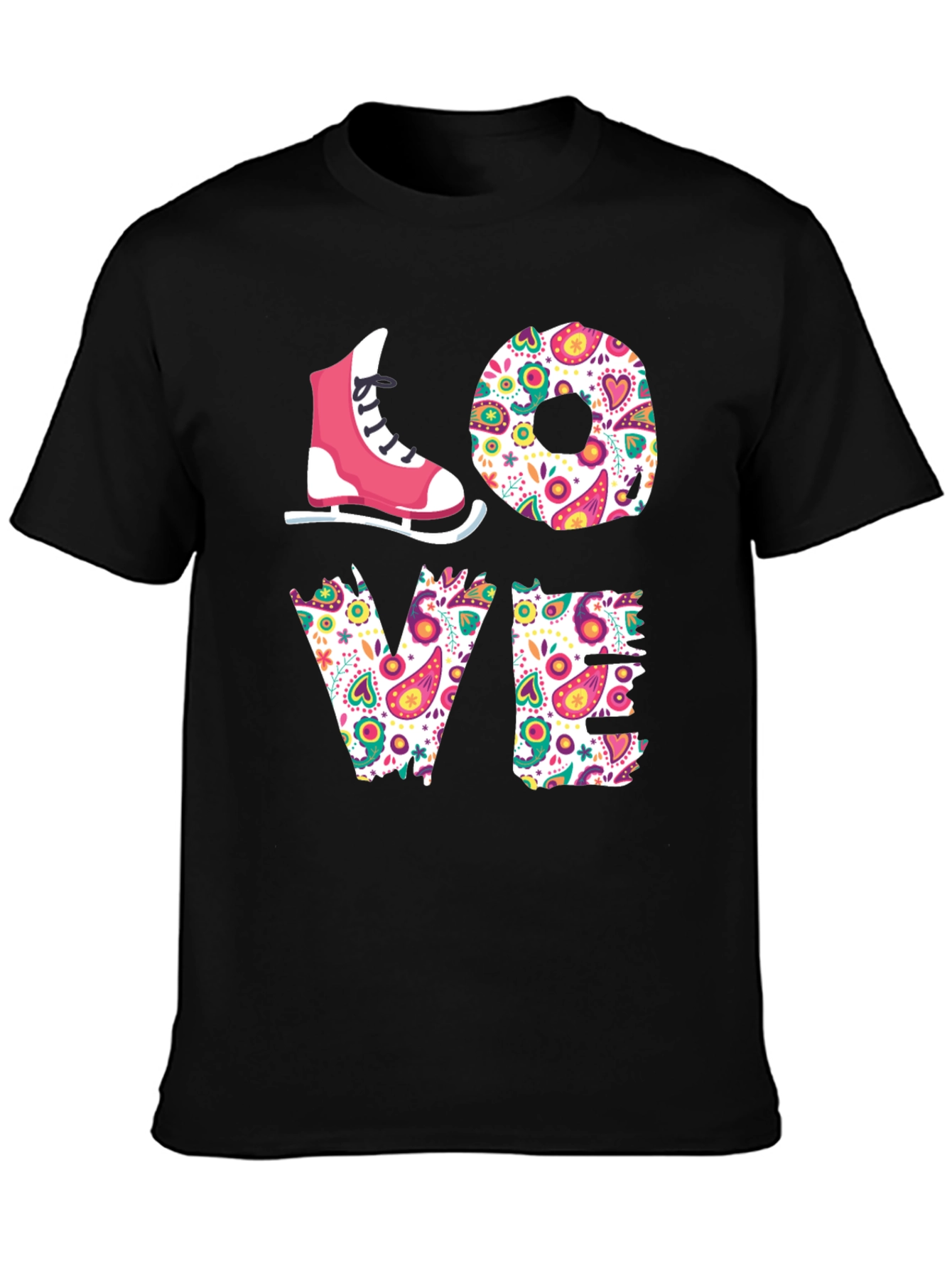 LOVE Ice Skating T-Shirt - Floral Design