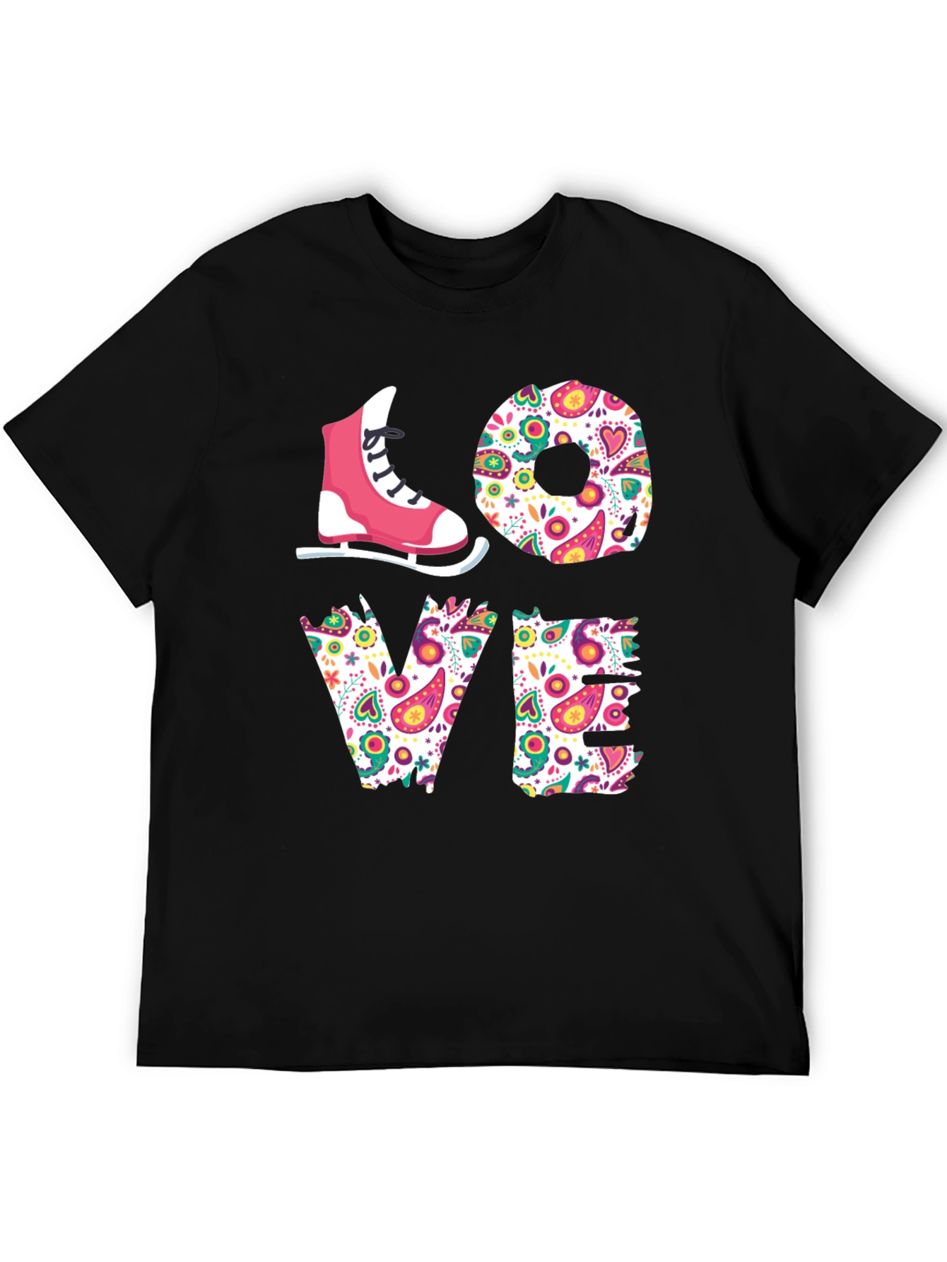 LOVE Ice Skating T-Shirt - Floral Design
