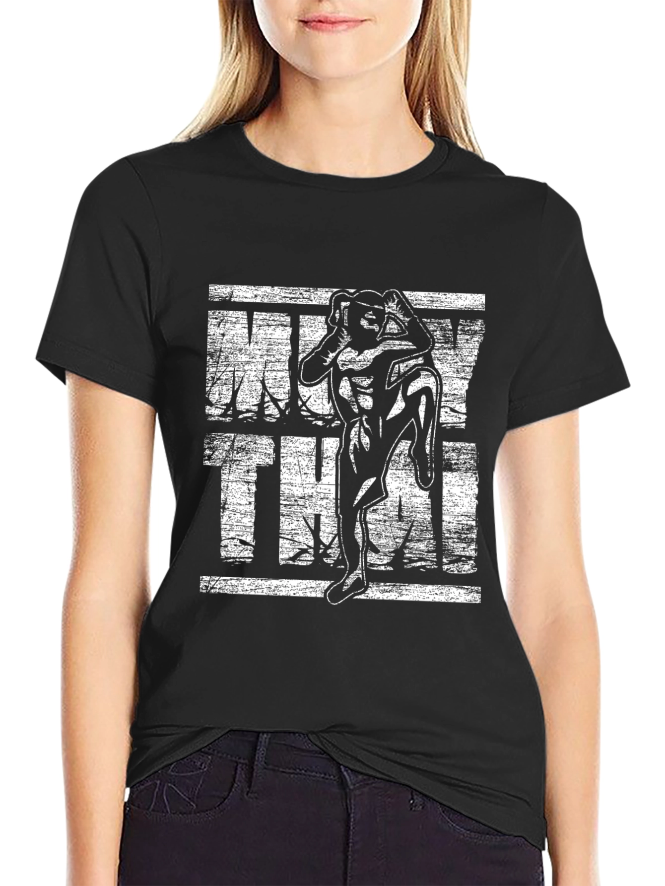 Muay Thai Kickboxer Graphic T-Shirt - Black