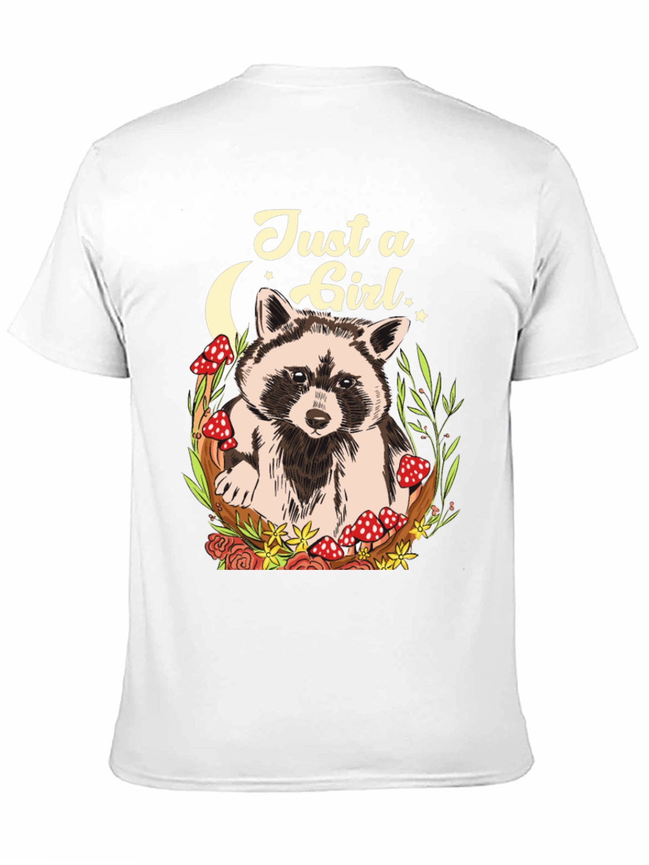 Just a Girl Raccoon Graphic T-Shirt