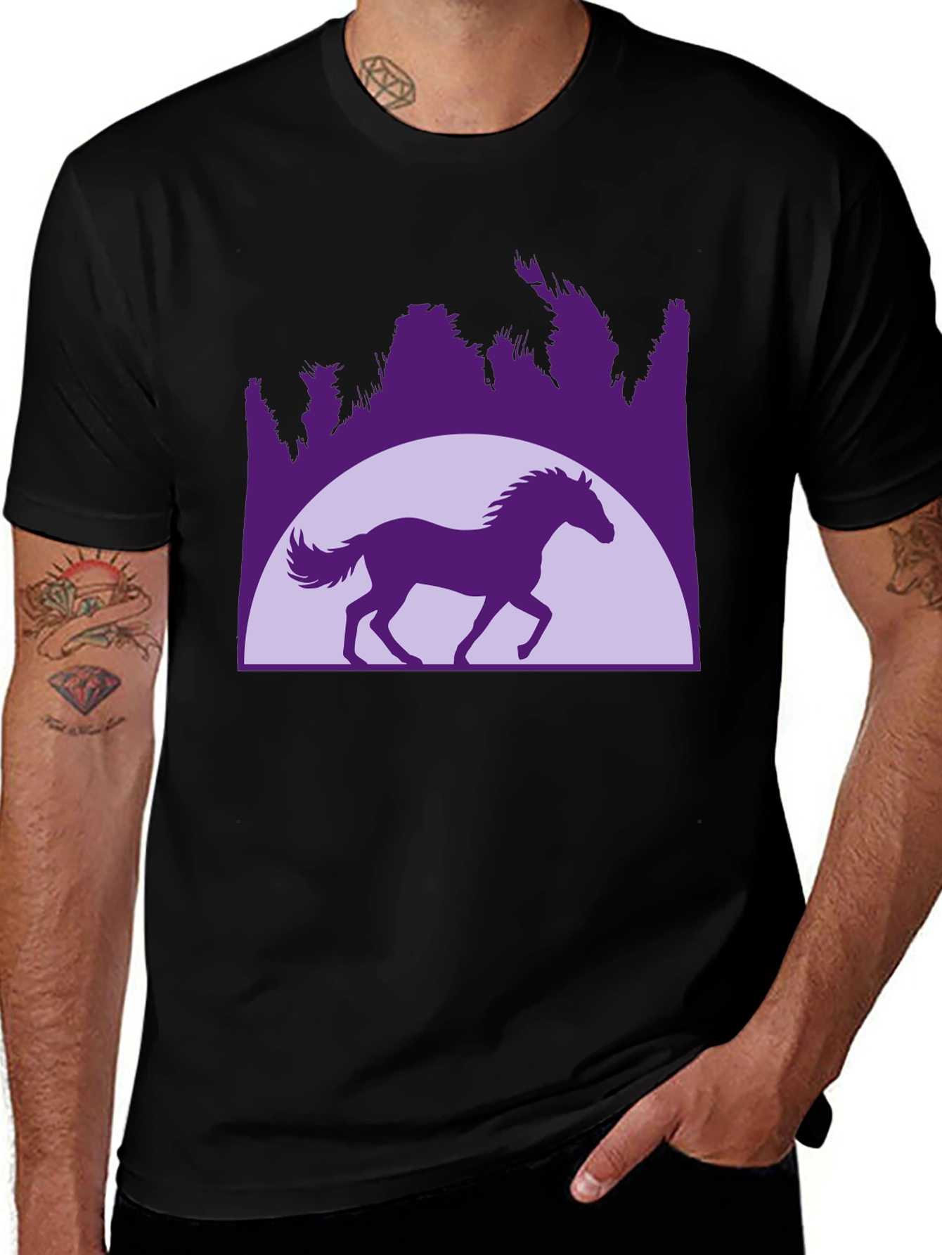 Horse Silhouette Graphic T-Shirt