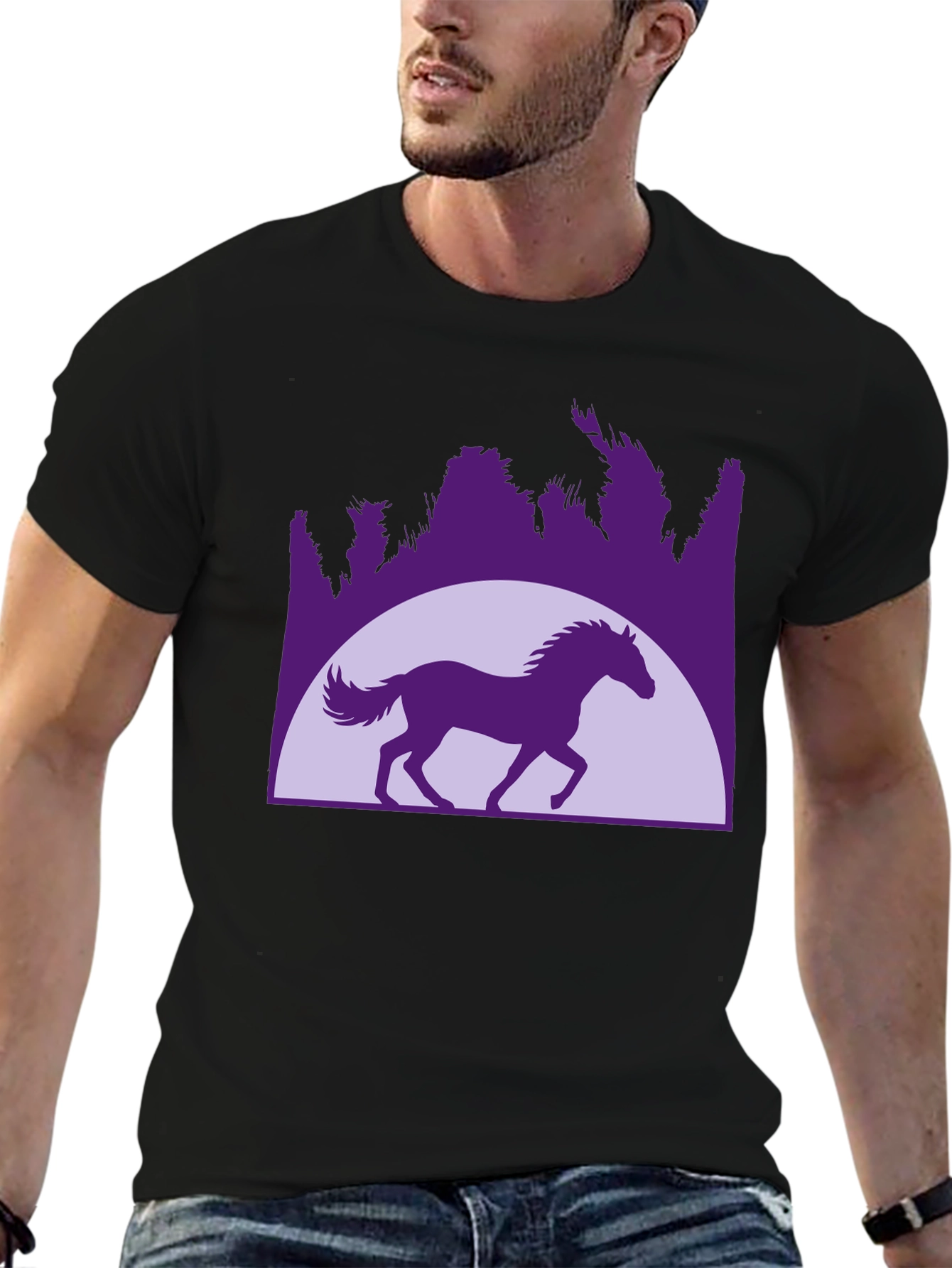 Horse Silhouette Graphic T-Shirt