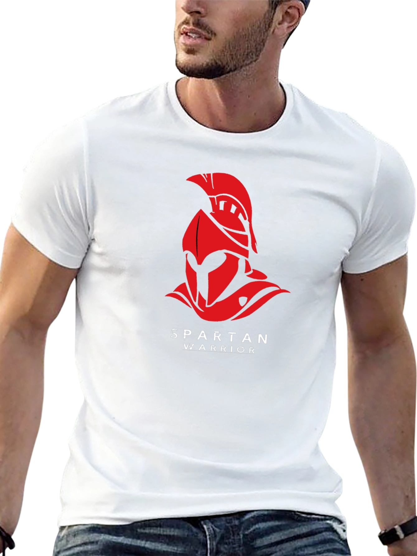 Spartan Warrior Graphic T-Shirt - Black Cotton Tee