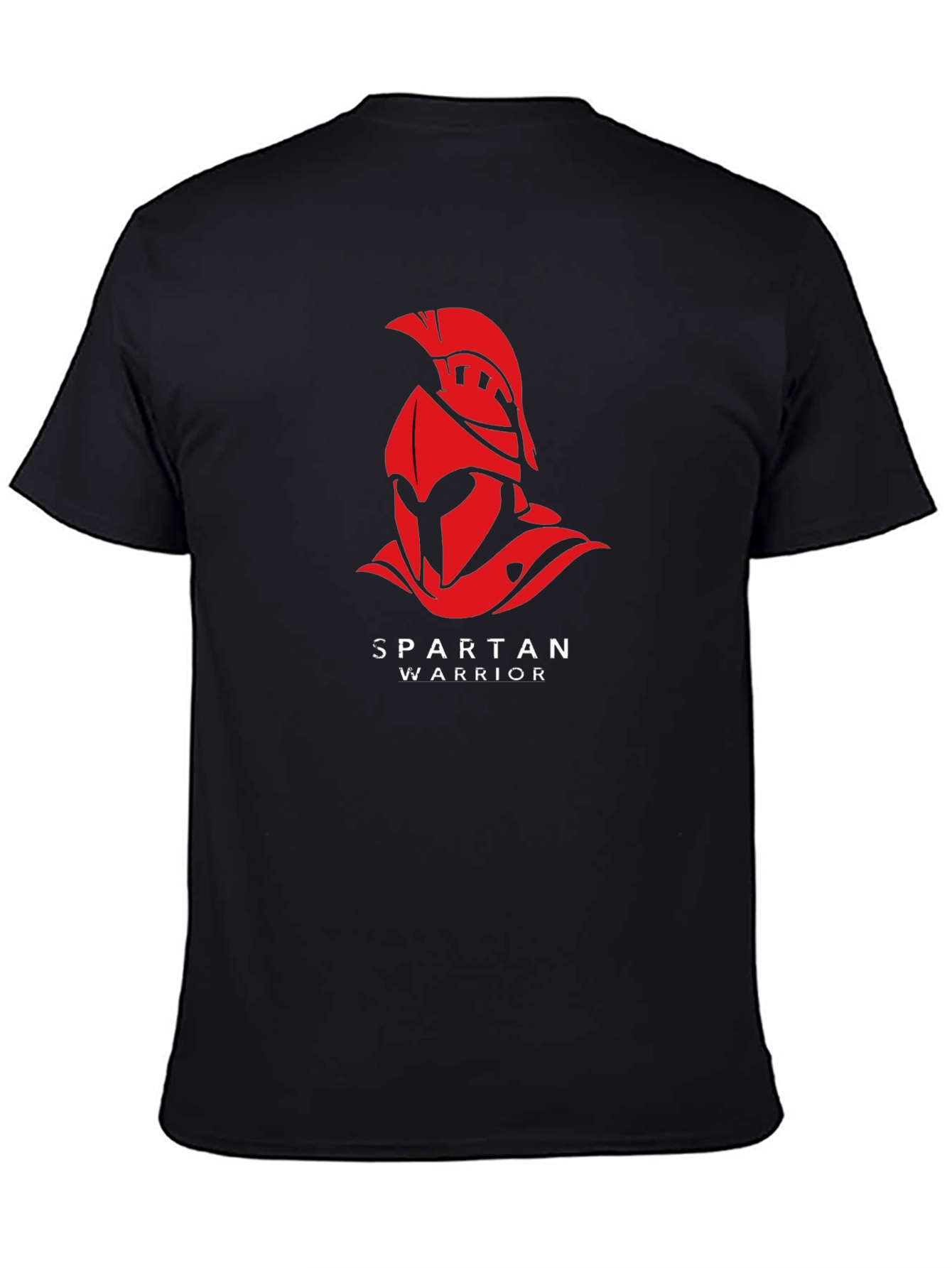 Spartan Warrior Graphic T-Shirt - Black Cotton Tee