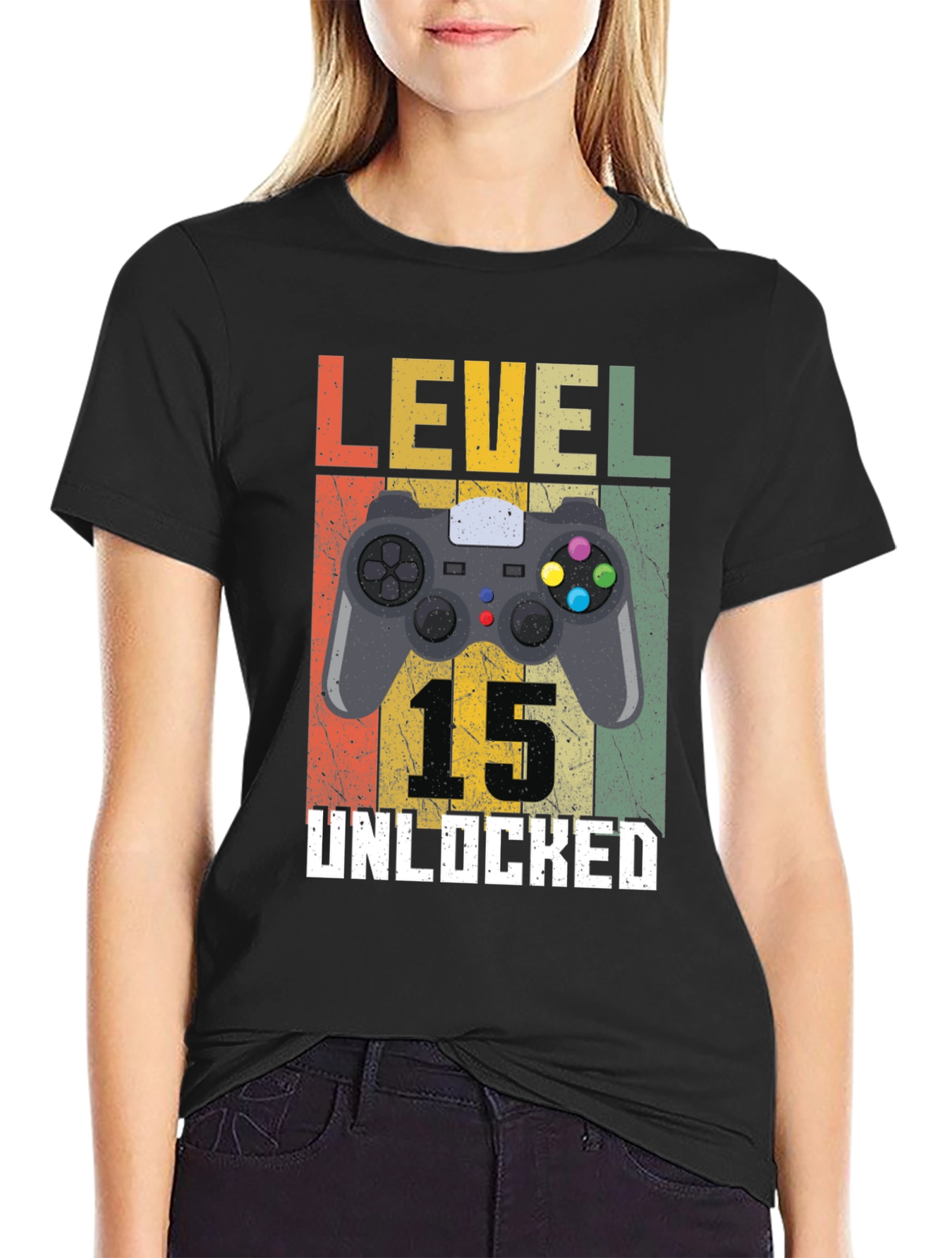 Level 15 Unlocked Gamer T-Shirt - Birthday Gift