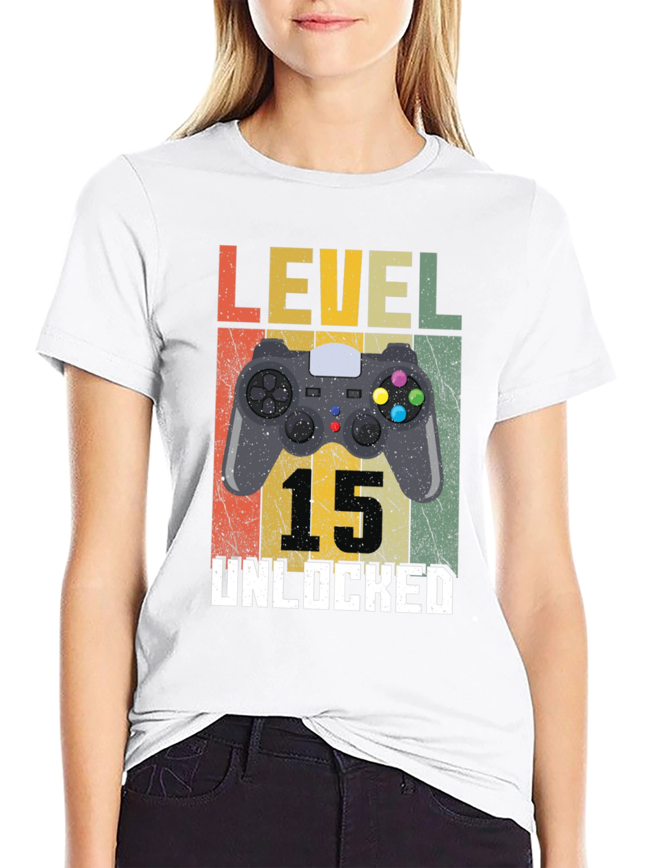 Level 15 Unlocked Gamer T-Shirt - Birthday Gift