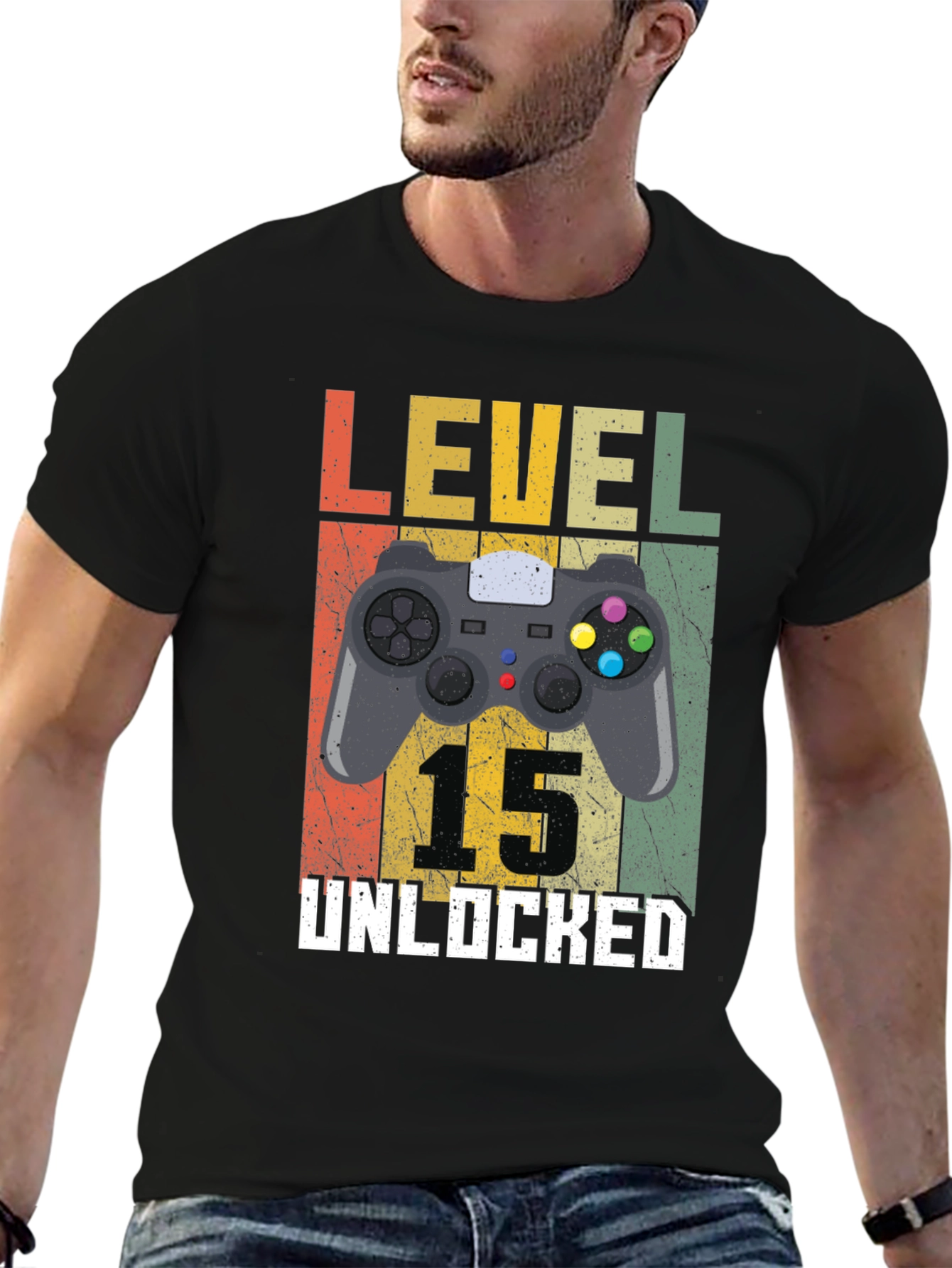 Level 15 Unlocked Gamer T-Shirt - Birthday Gift
