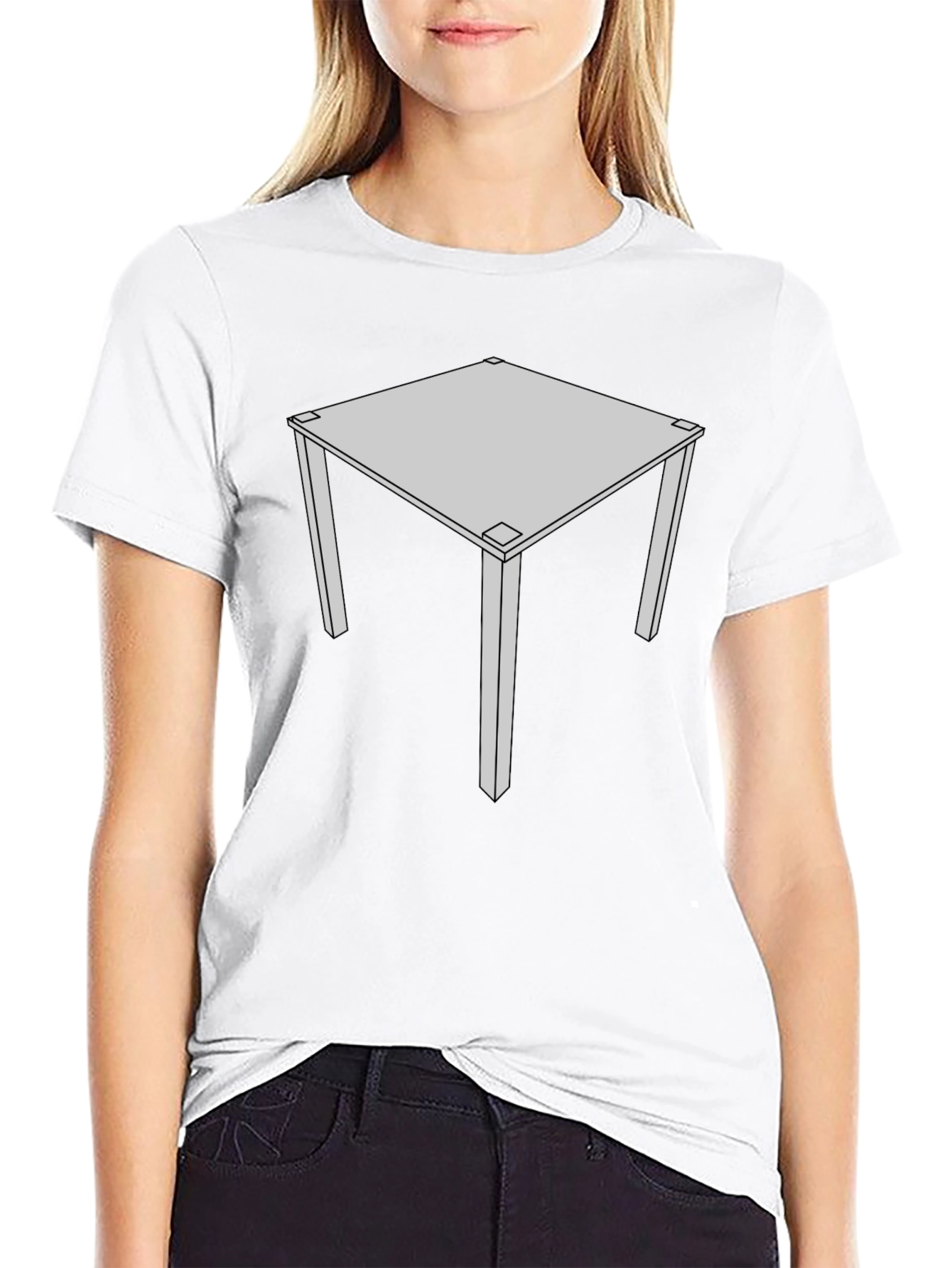 Geometric Table Graphic Tee - Modern Style
