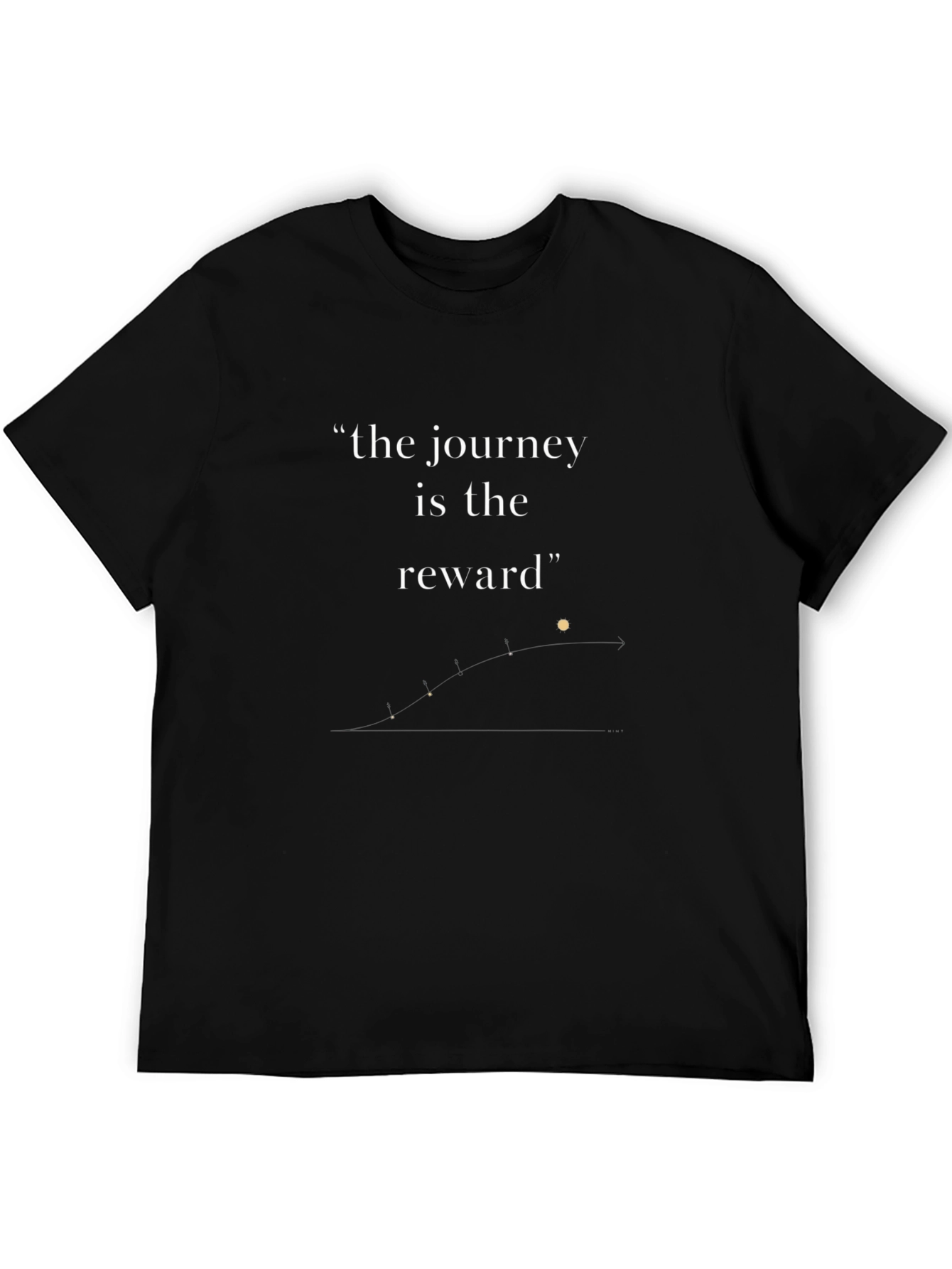 Journey is the Reward Black Graphic T-Shirt