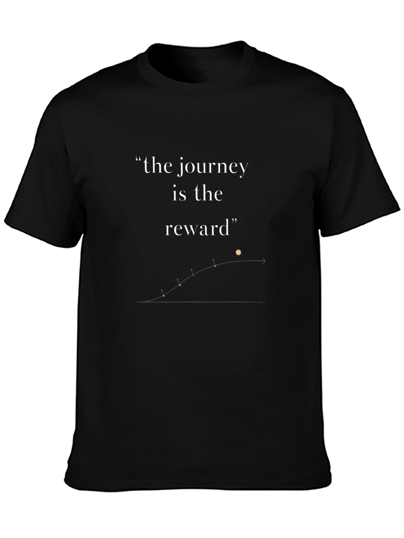 Journey is the Reward Black Graphic T-Shirt