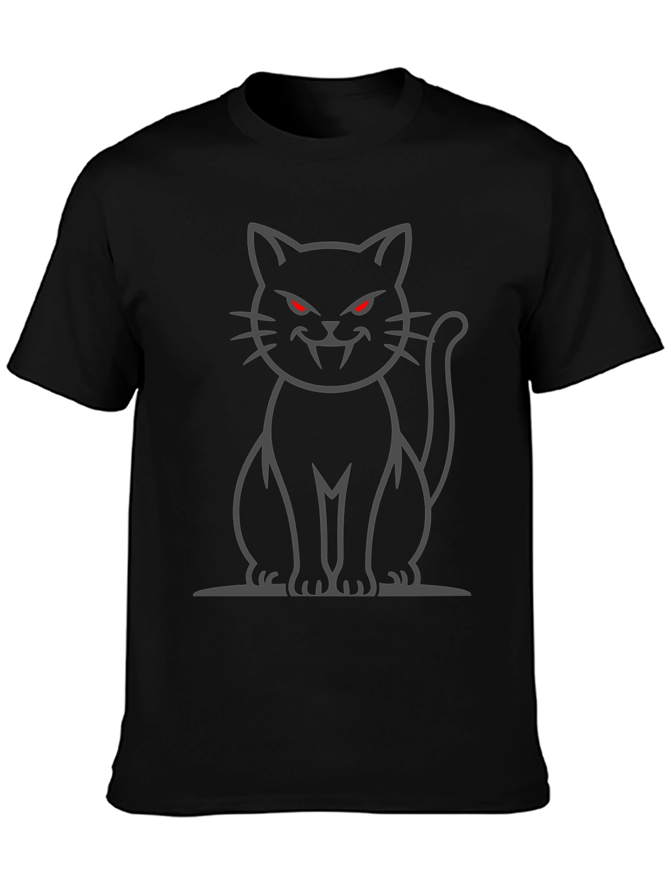 Black Cat Vampire Graphic T-Shirt