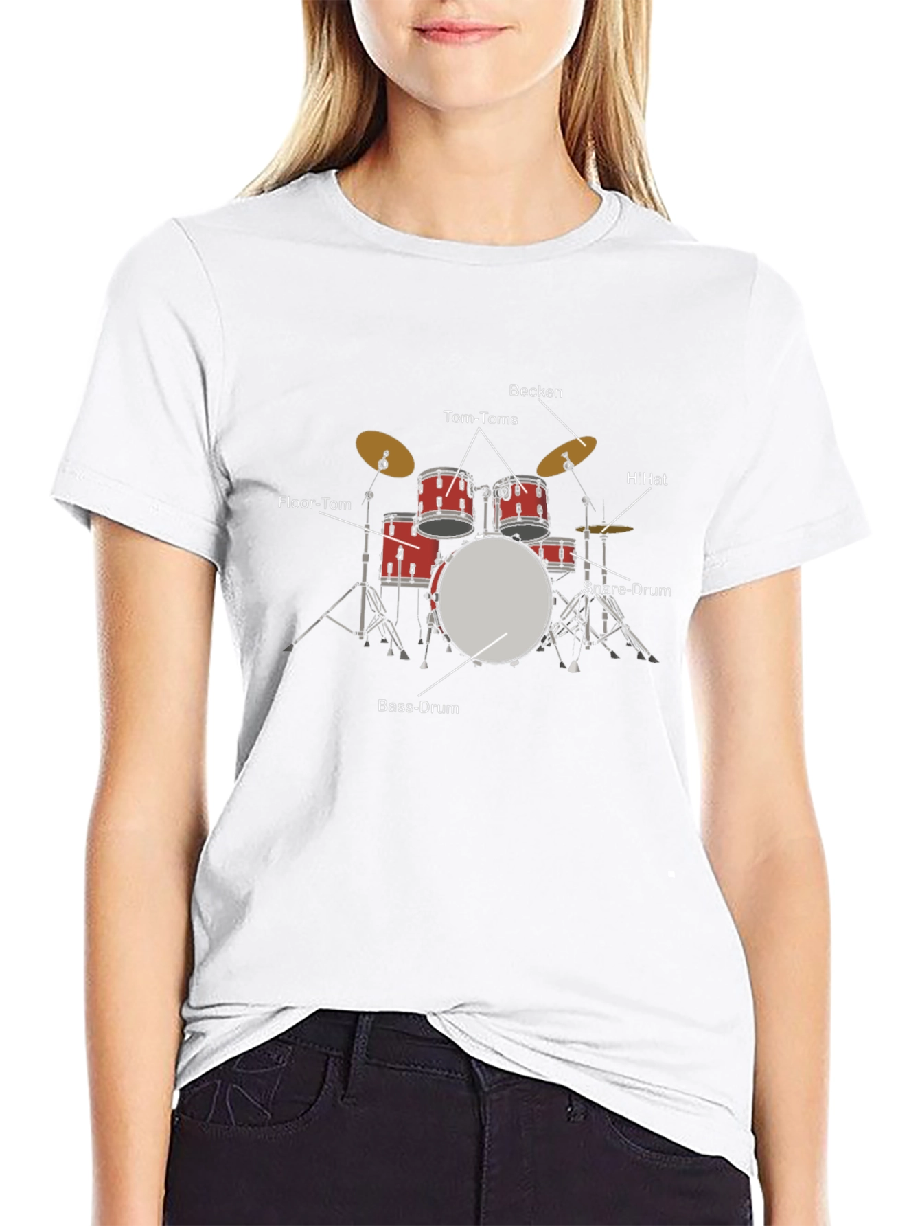 Drum Kit Graphic Print T-Shirt