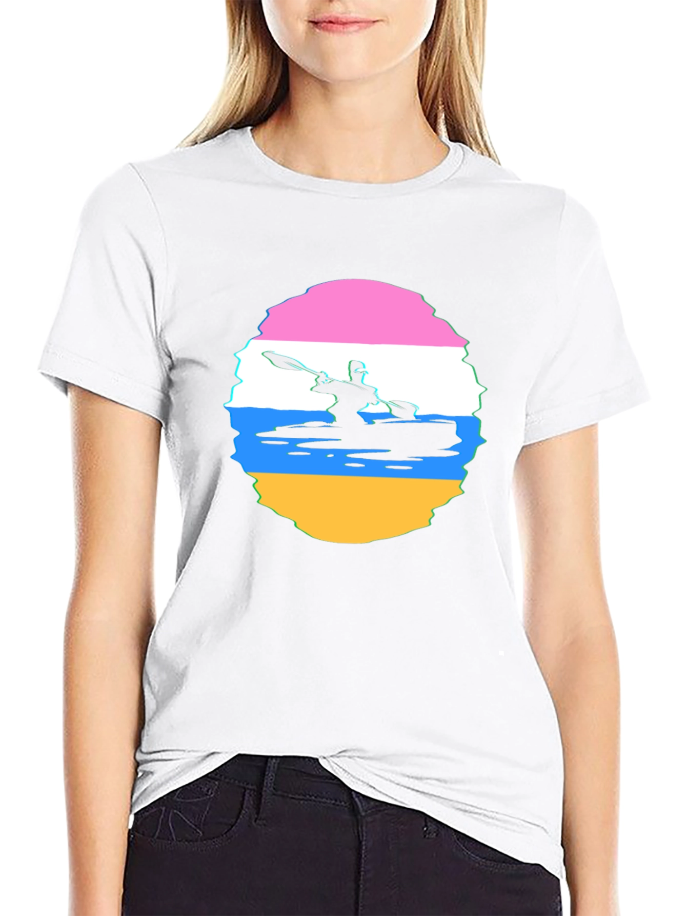 Kayaking Sunset Graphic Tee - Black Cotton T-Shirt